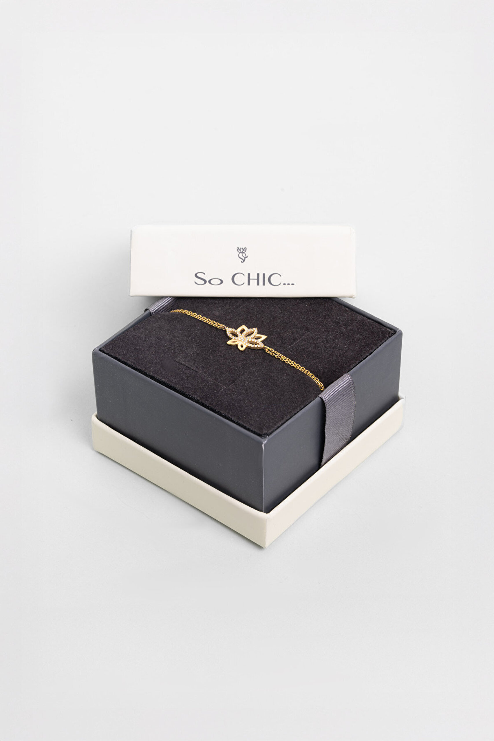 Nilüfer Çiçeği 18 Ayar Sarı Altın Kaplama 20 Cm Gümüş Minimal Bileklik - 5