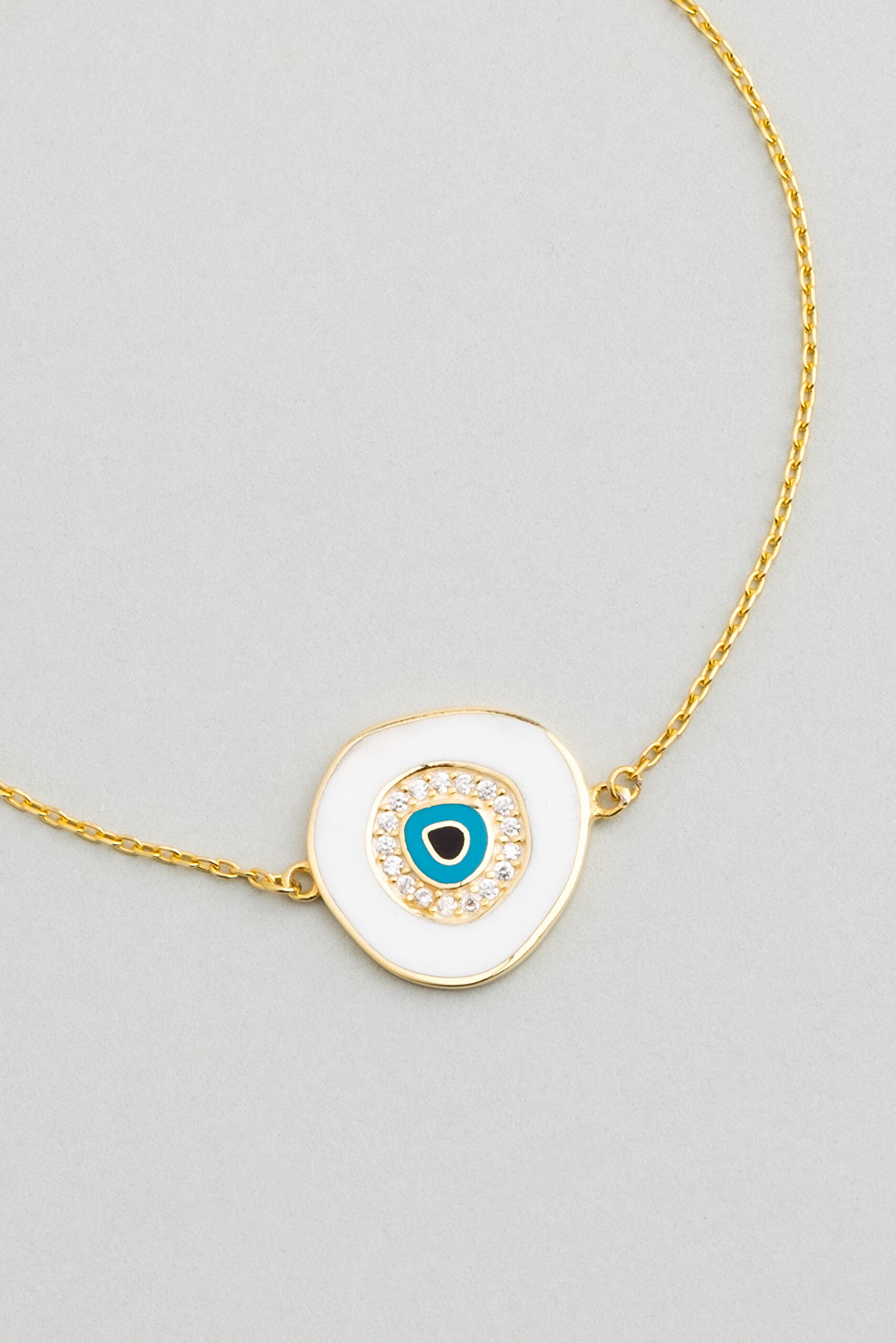 ⁠ Horus'un Gözü 18 Ayar Sarı Altın Kaplama 19 Cm Gümüş Minimal Bileklik_1}