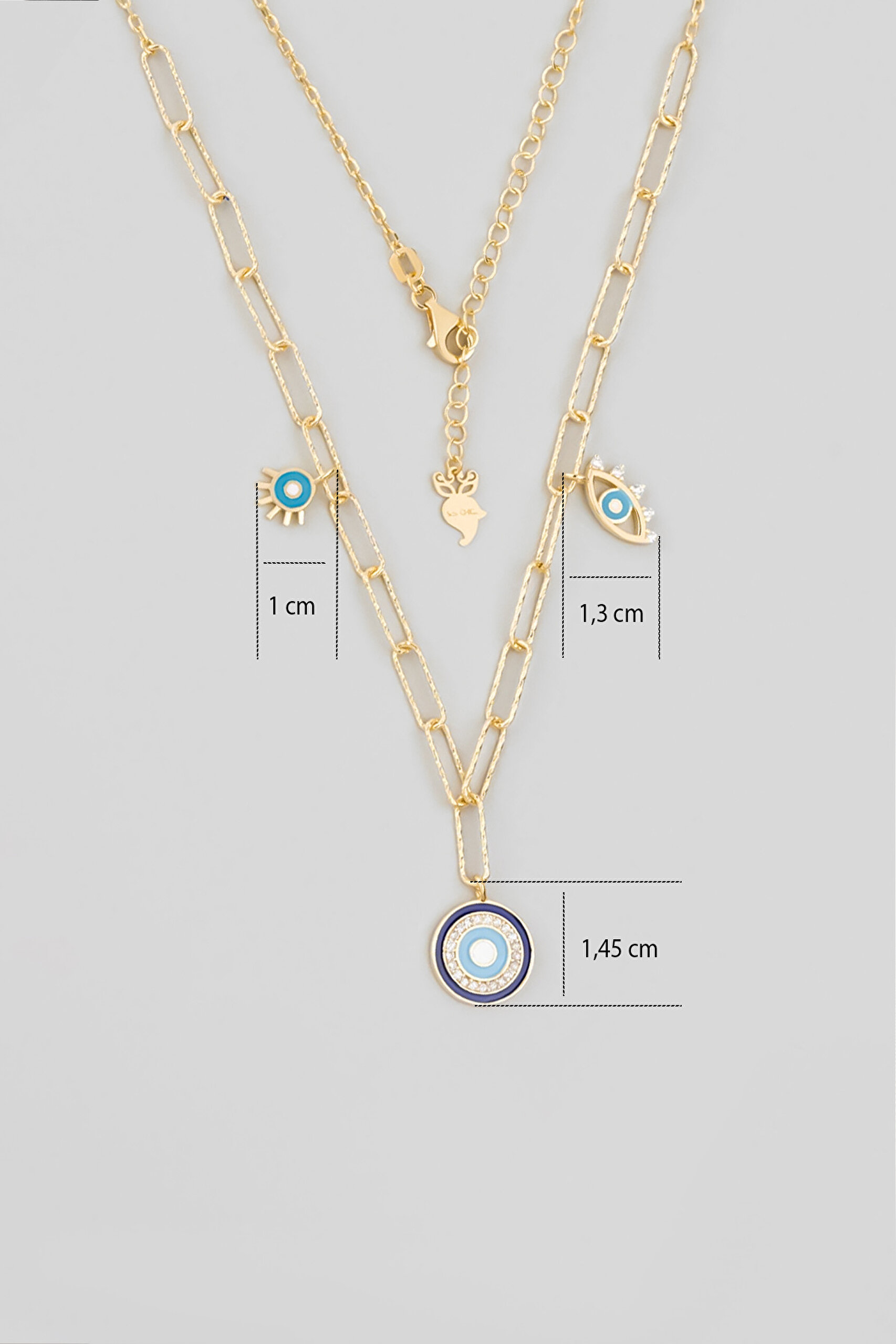 ⁠ Minimal Mine 18 Ayar Sarı Altın Kaplama 50 Cm Gümüş Zincir Kolye_2}