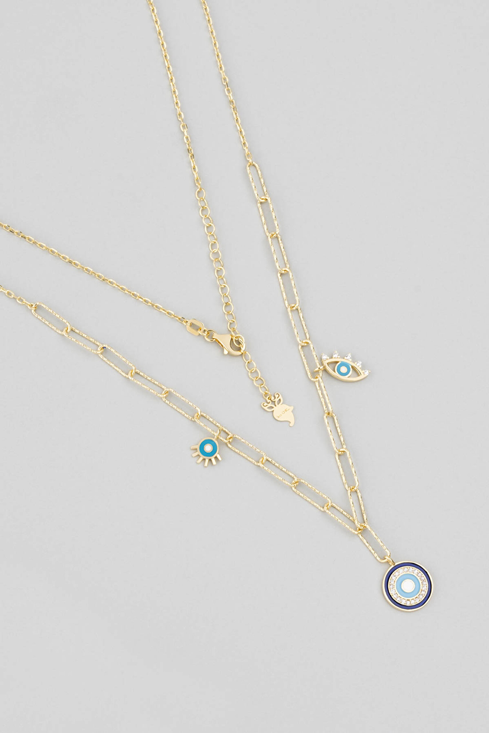 ⁠ Minimal Mine 18 Ayar Sarı Altın Kaplama 50 Cm Gümüş Zincir Kolye_0}