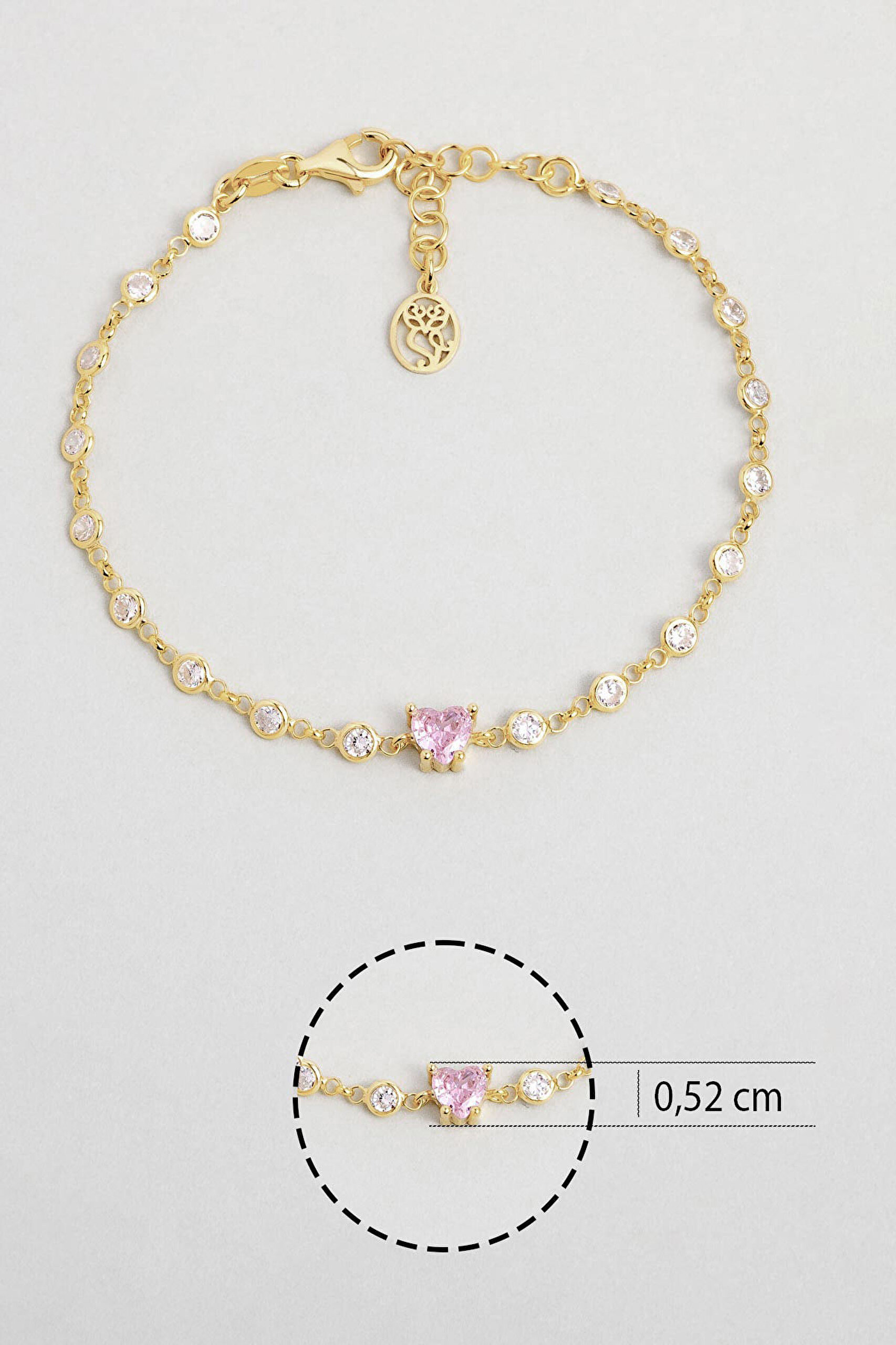 ⁠ Aşk Yolu 18 Ayar Sarı Altın Kaplama 19 Cm Gümüş Bileklik_2}