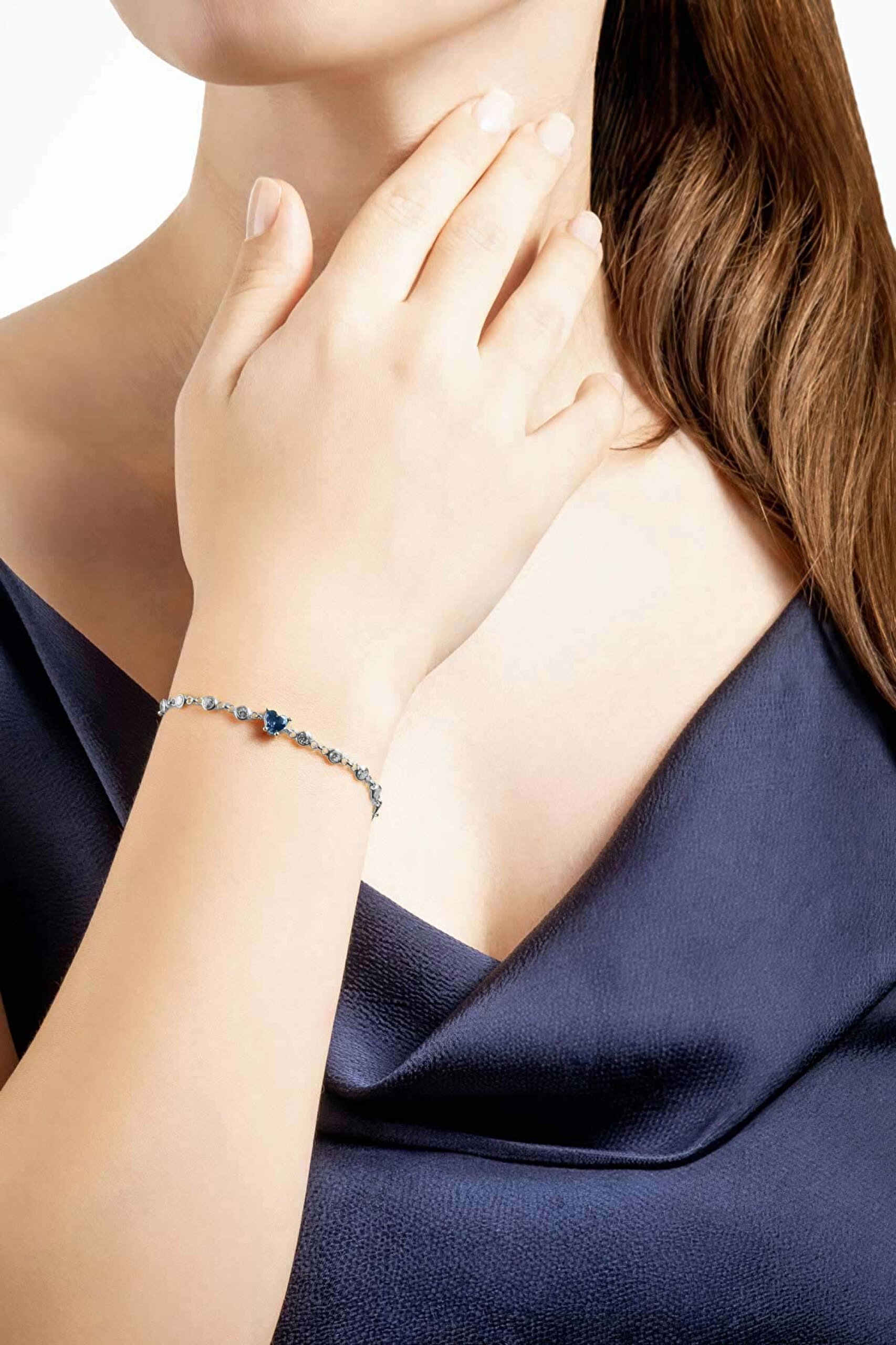 ⁠ Aşk Yolu 18 Ayar Beyaz Altın Kaplama 19 Cm Gümüş Bileklik_3}