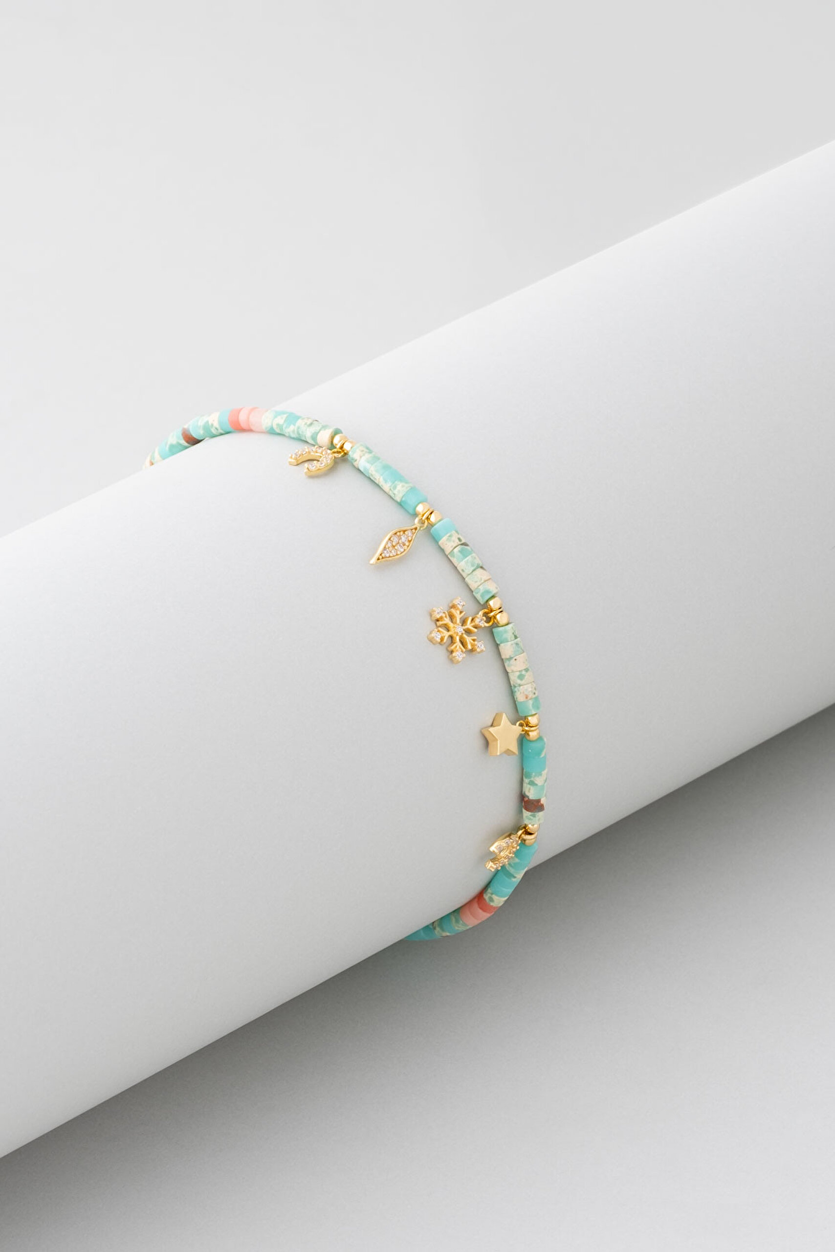 ⁠ Şans İkonlu 18 Ayar Sarı Altın Kaplama 24 Cm Gümüş Hal Hal_1}