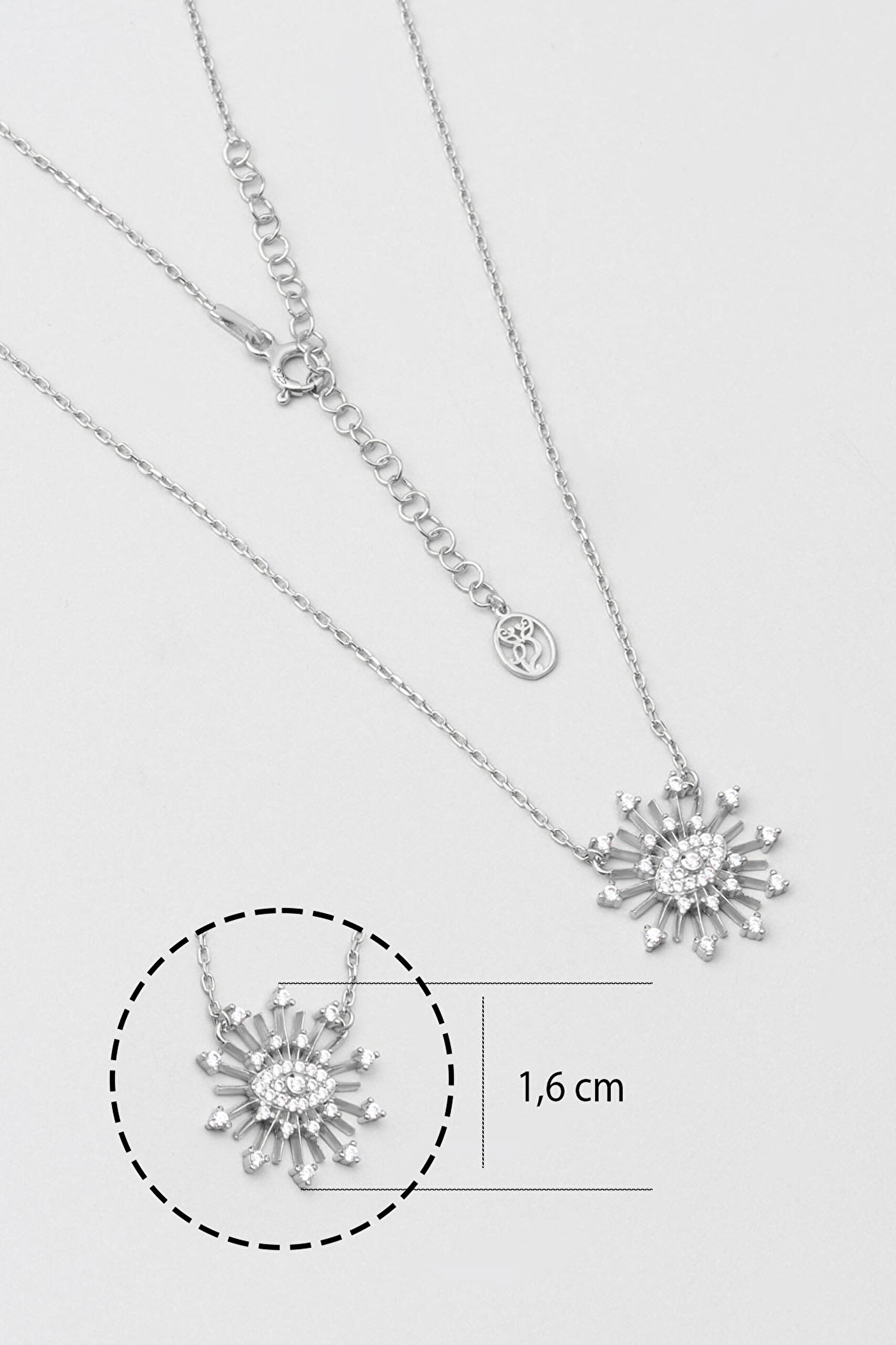 ⁠ Ra'nın Gözü 18 Ayar Beyaz Altın Kaplama 45 Cm Gümüş Minimal Kolye_2}