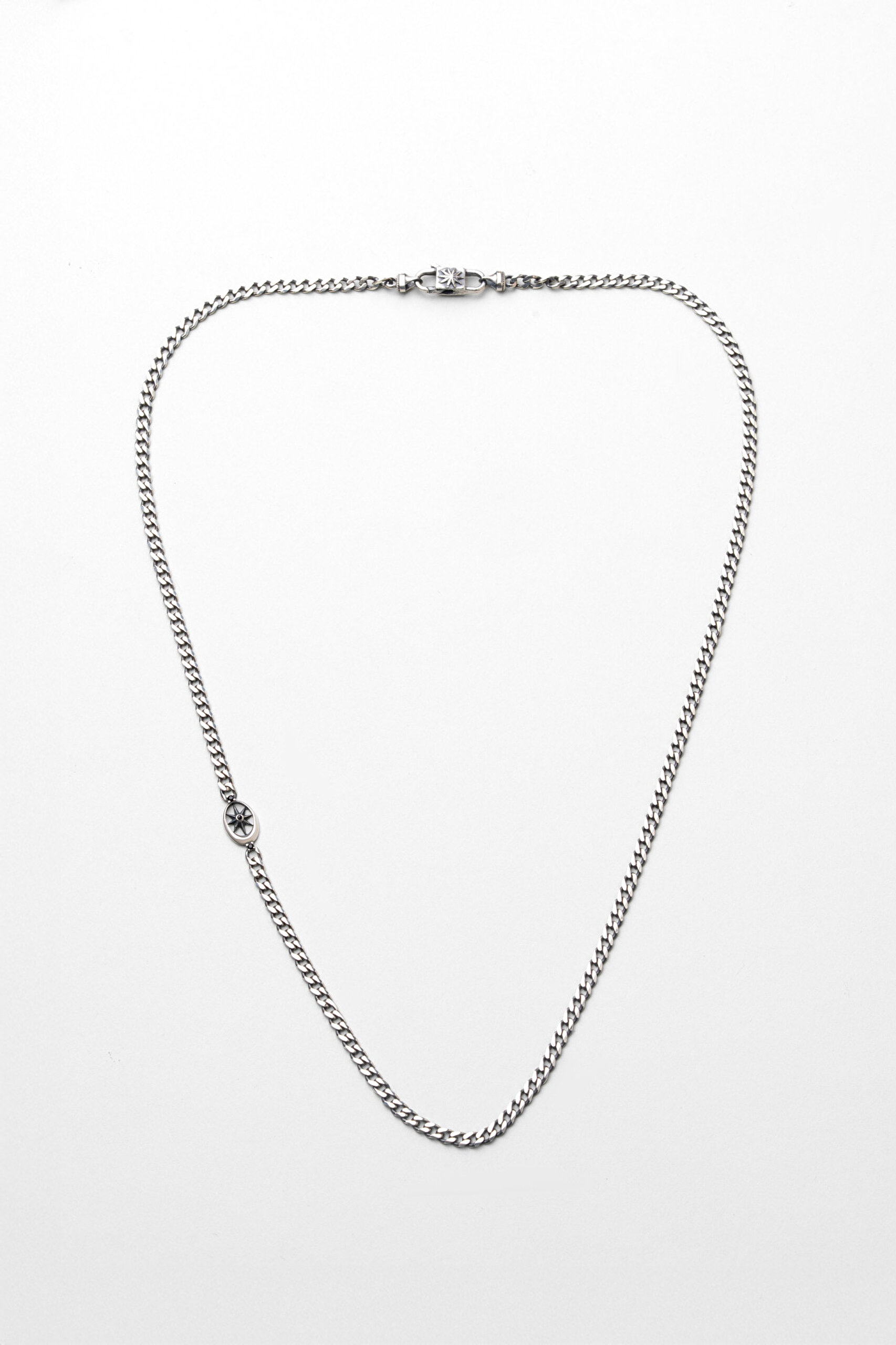 ⁠ Gizemli Yıldız 60 Cm Gümüş Erkek Kolye_0}