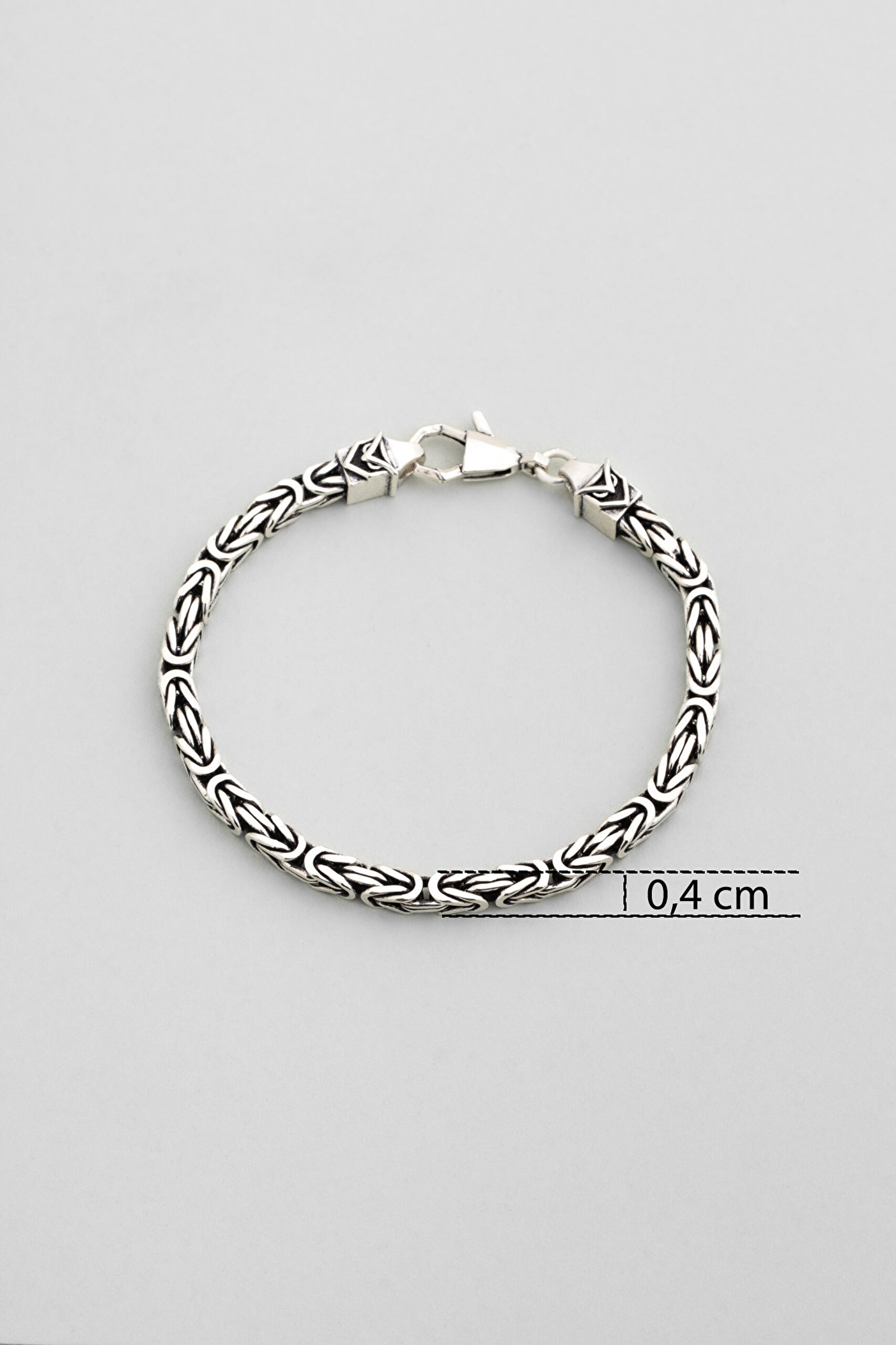 ⁠ Valiant Gümüş Erkek Kral Zincir Bileklik_2}