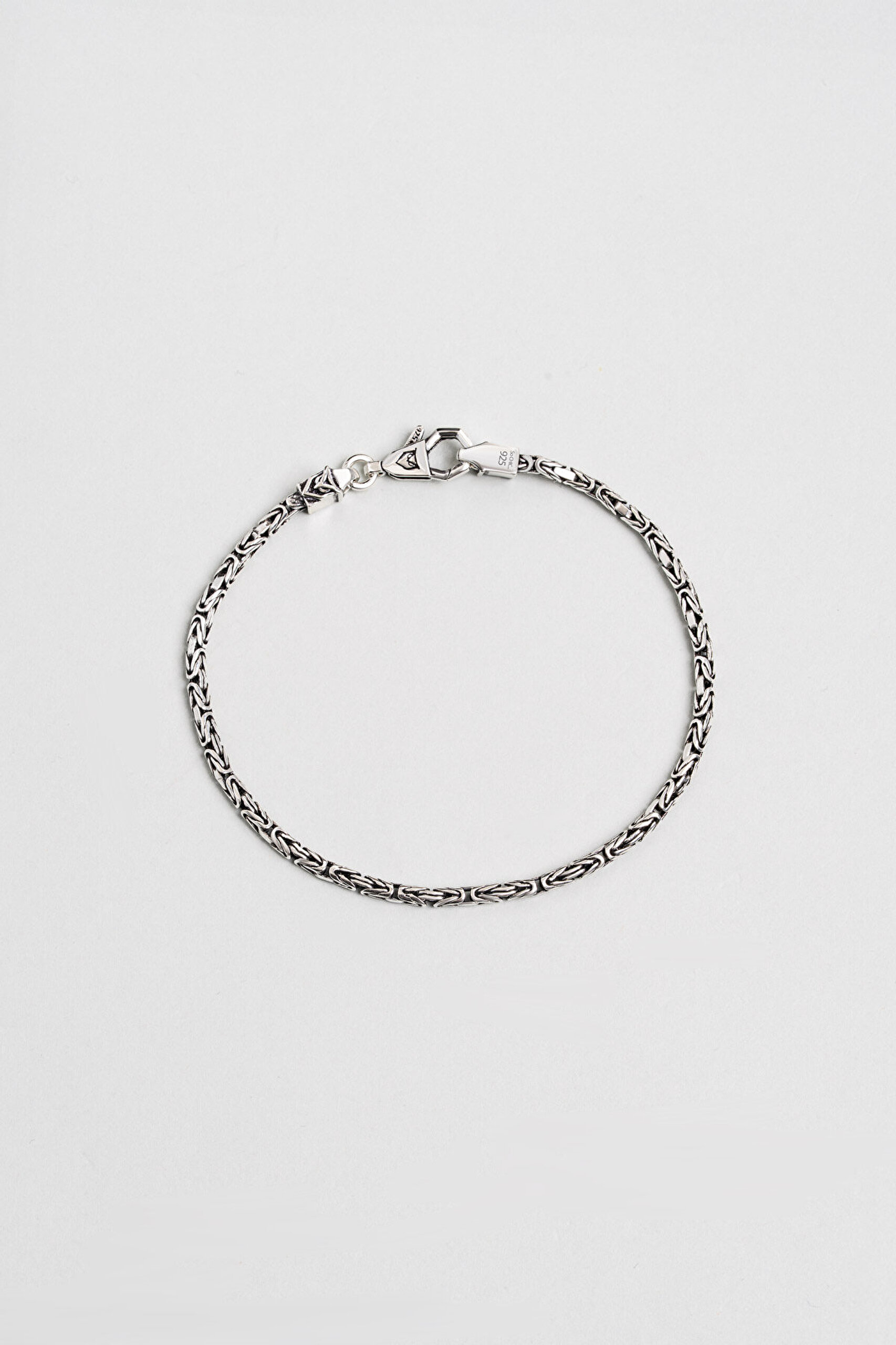 Etnik Stil Gümüş Erkek Kral Zincir Bileklik - 0