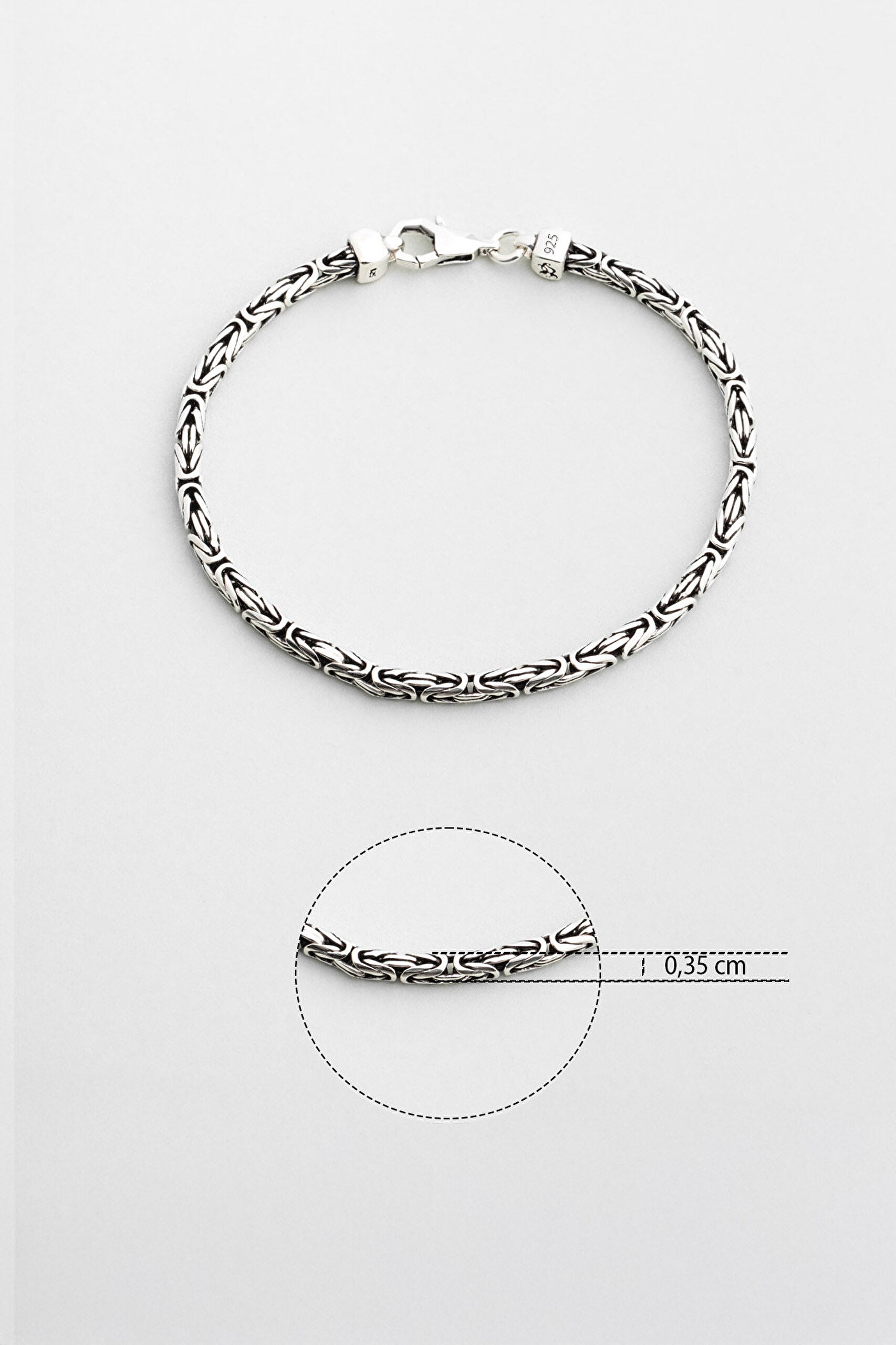 Zeus Gümüş Erkek Kral Zincir Bileklik - 2