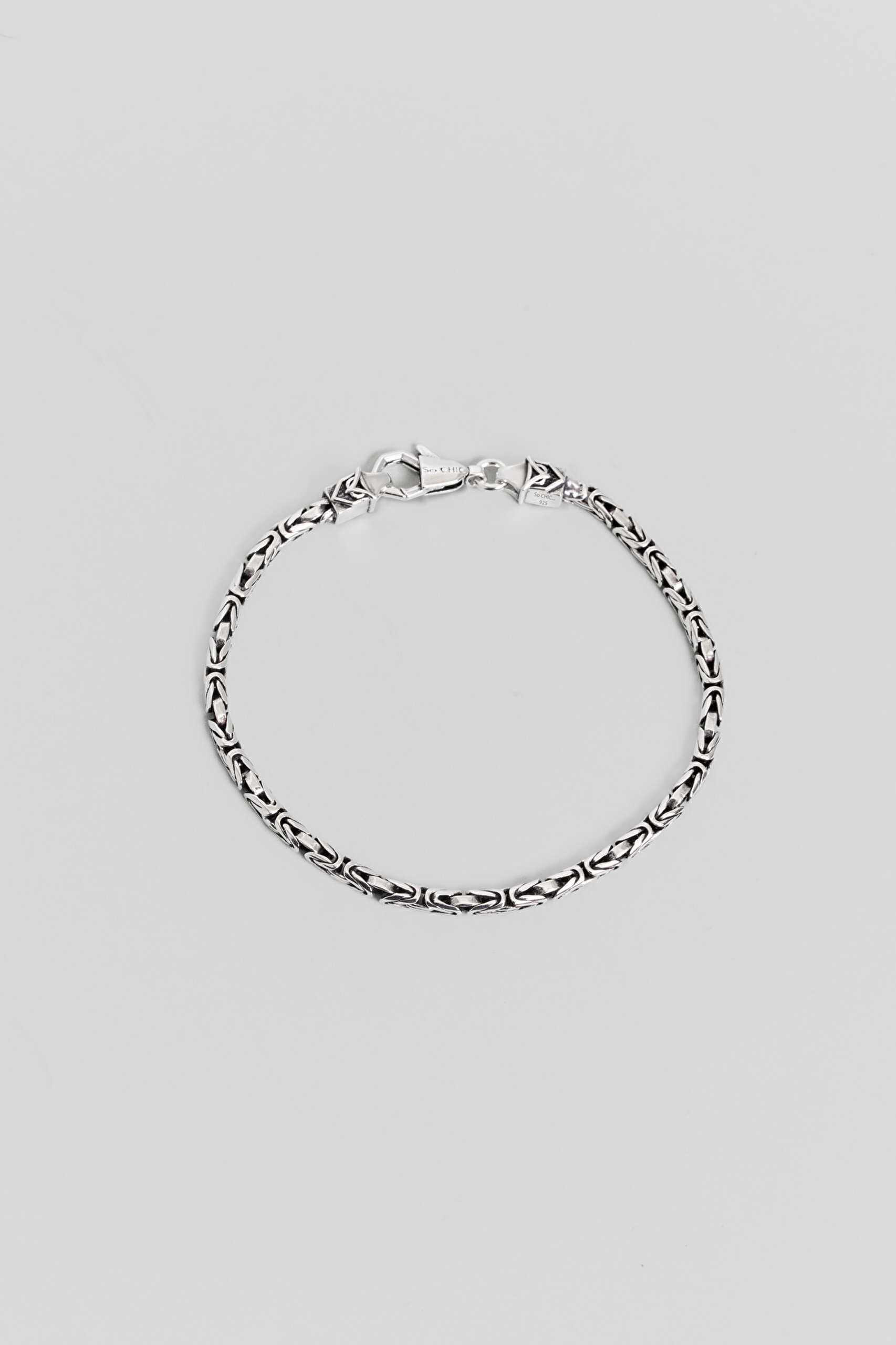 ⁠ Ares Gümüş Erkek Kral Zincir Bileklik_0}