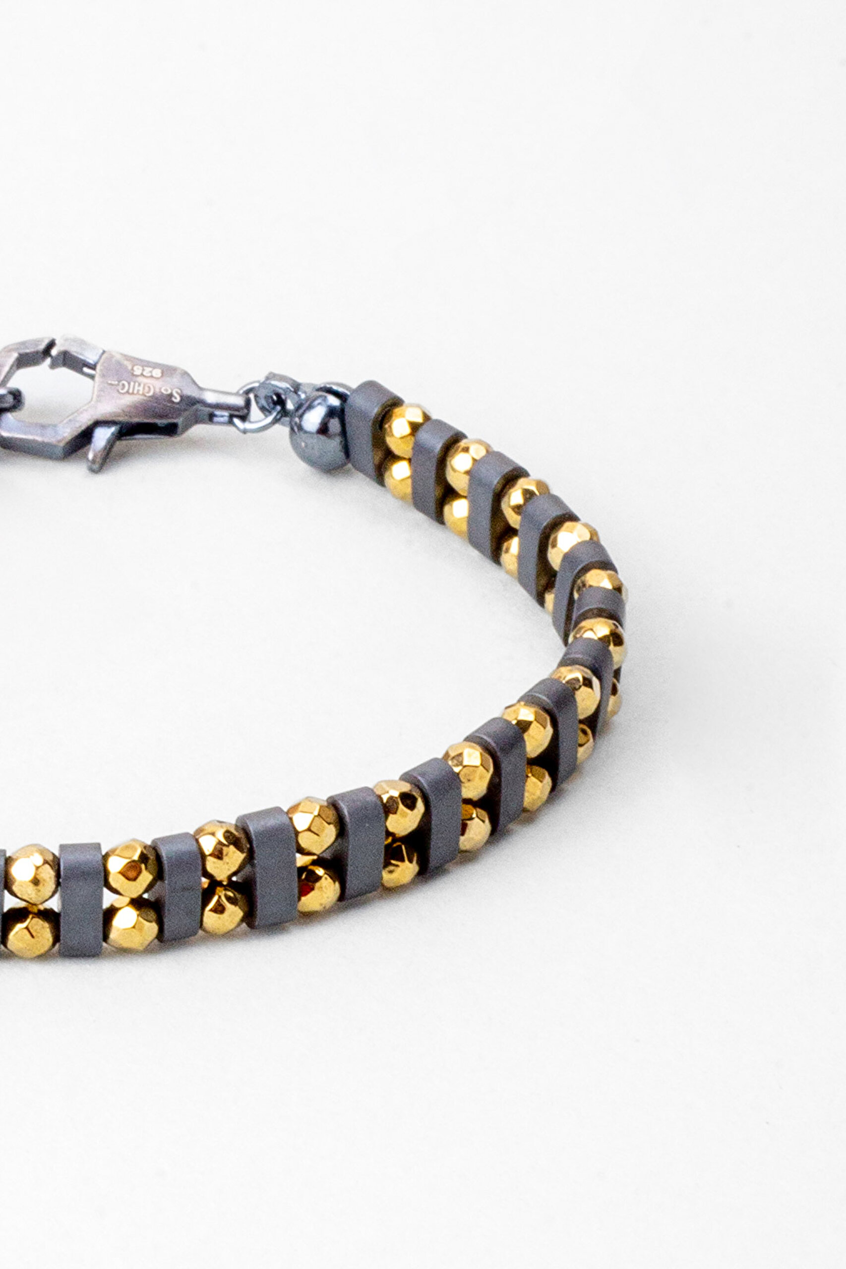 ⁠ Ares Hematit Taşlı Oksit Kaplama 21 Cm Gümüş Erkek Bileklik_4}