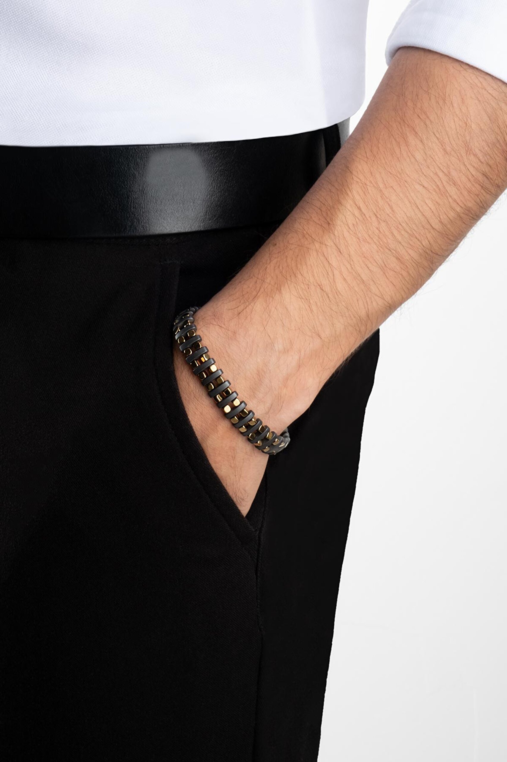 ⁠ Hematit Taşlı 23 Cm Gümüş Erkek Bileklik_2}