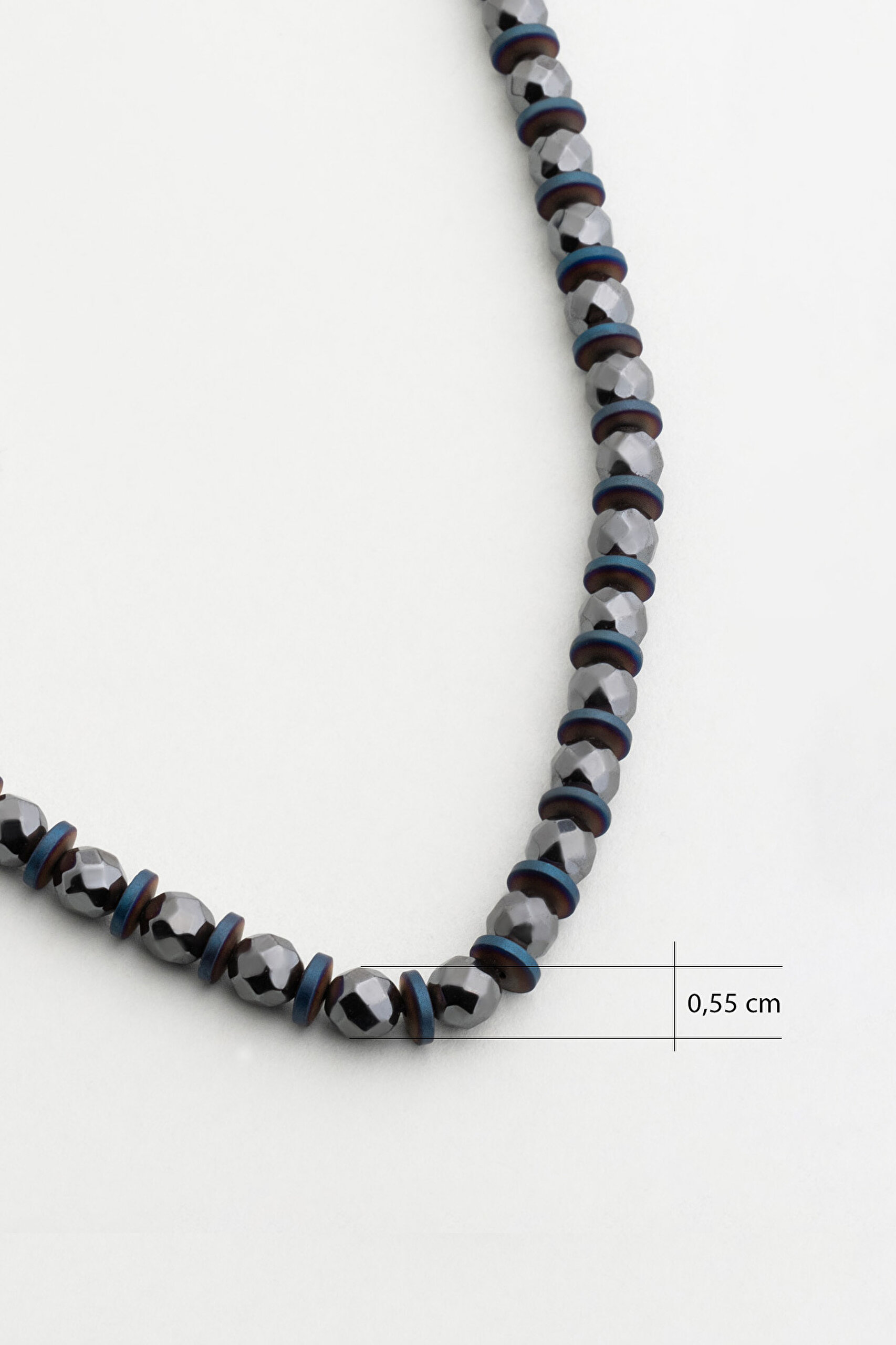 ⁠ Hematit Taşlı 66 Cm Gümüş Erkek Kolye_1}