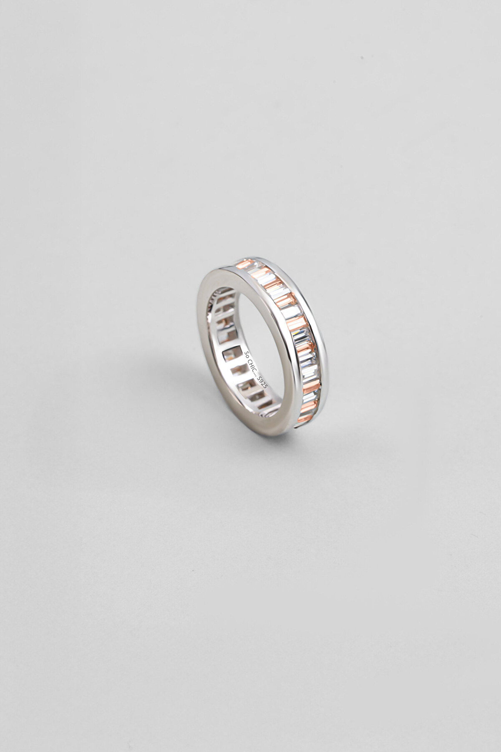 Baget Rüyası 18 Ayar Beyaz Altın Kaplama Gümüş Yüzük - 0