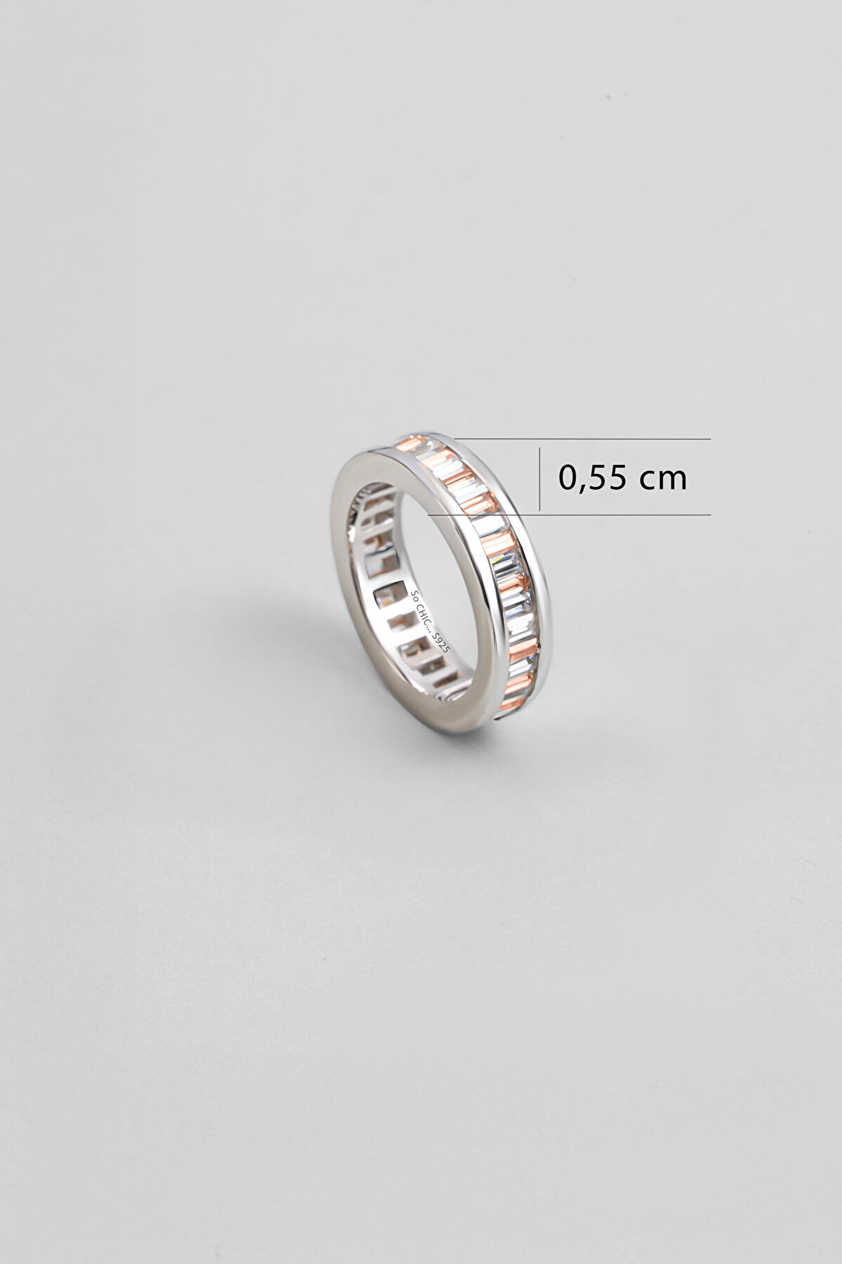 Baget Rüyası 18 Ayar Beyaz Altın Kaplama Gümüş Yüzük - 1