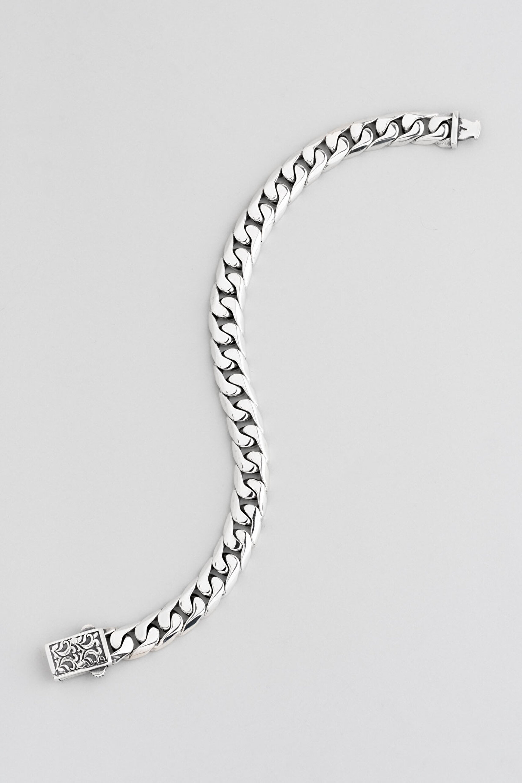 ⁠ Avangard Tasarım Gümüş Erkek Bileklik_4}