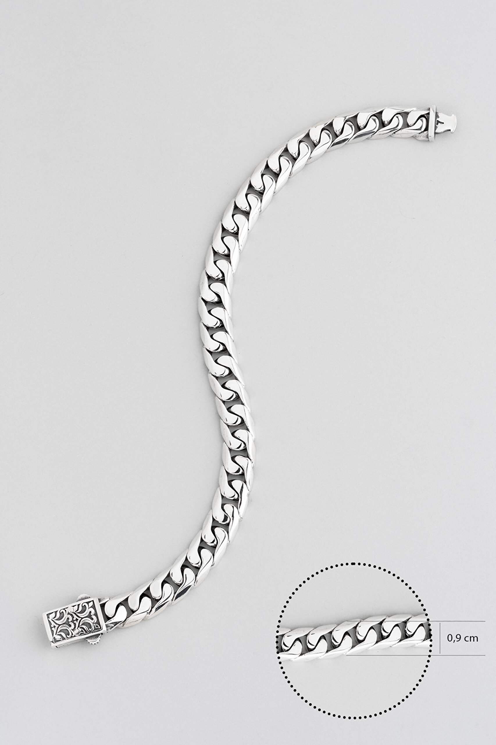 ⁠ Avangard Tasarım Gümüş Erkek Bileklik_2}