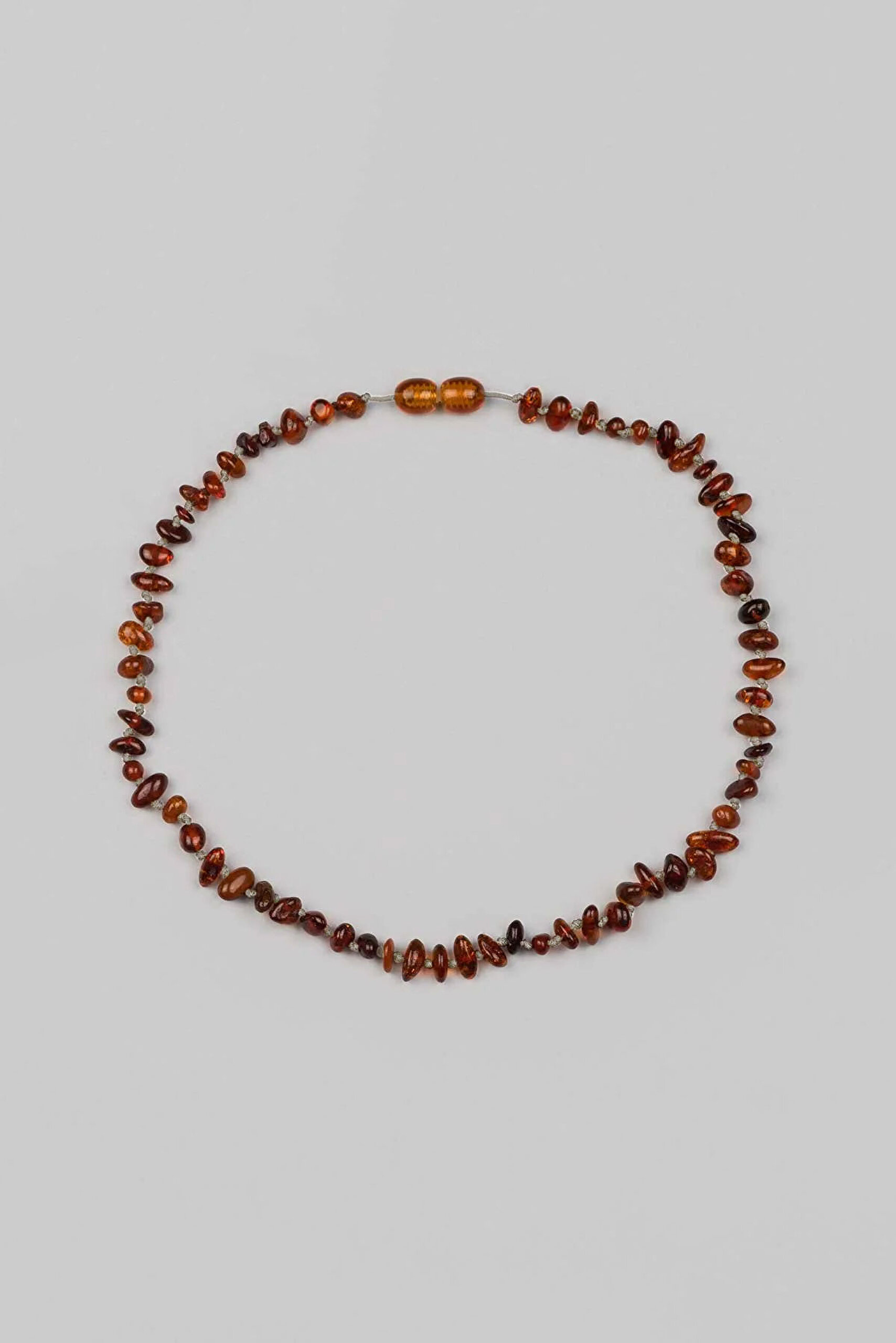 ⁠ Koruyucu Doğal Kehribar Taşlı 33 Cm İpli Çocuk Kolye_0}