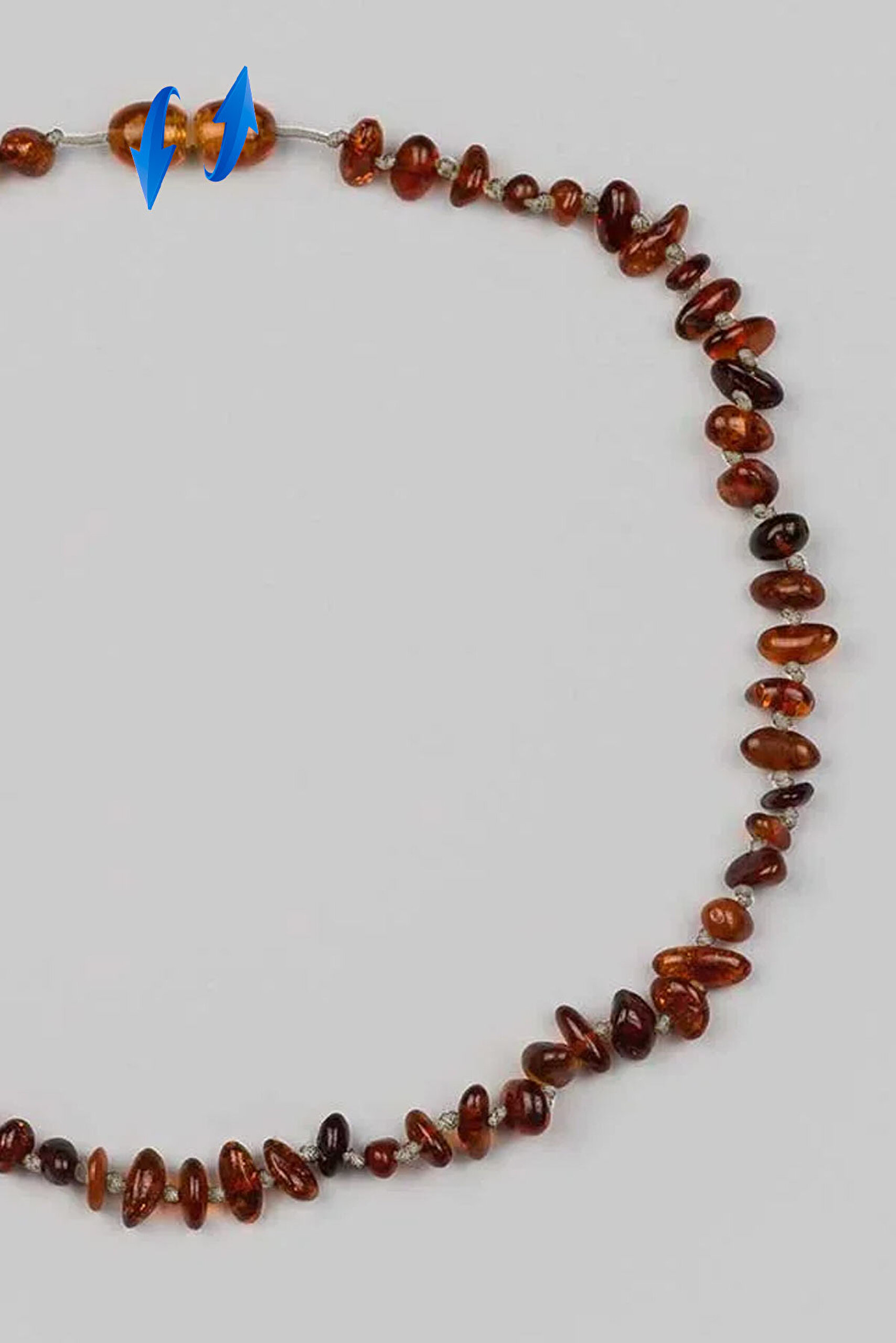 ⁠ Koruyucu Doğal Kehribar Taşlı 33 Cm İpli Çocuk Kolye_2}