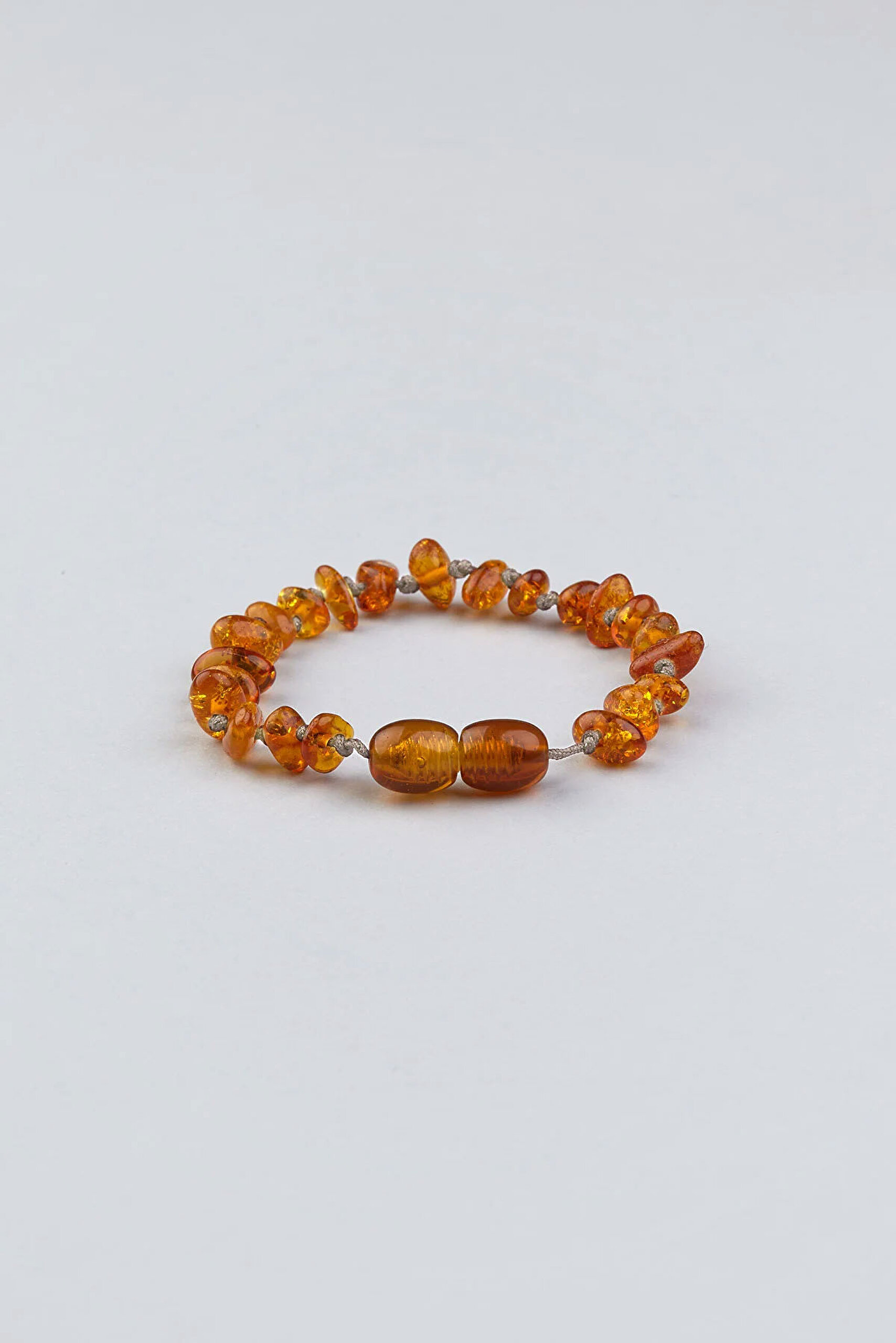 ⁠ Koruyucu Doğal Kehribar Taşlı 16 Cm İpli Çocuk Bilekliği_0}