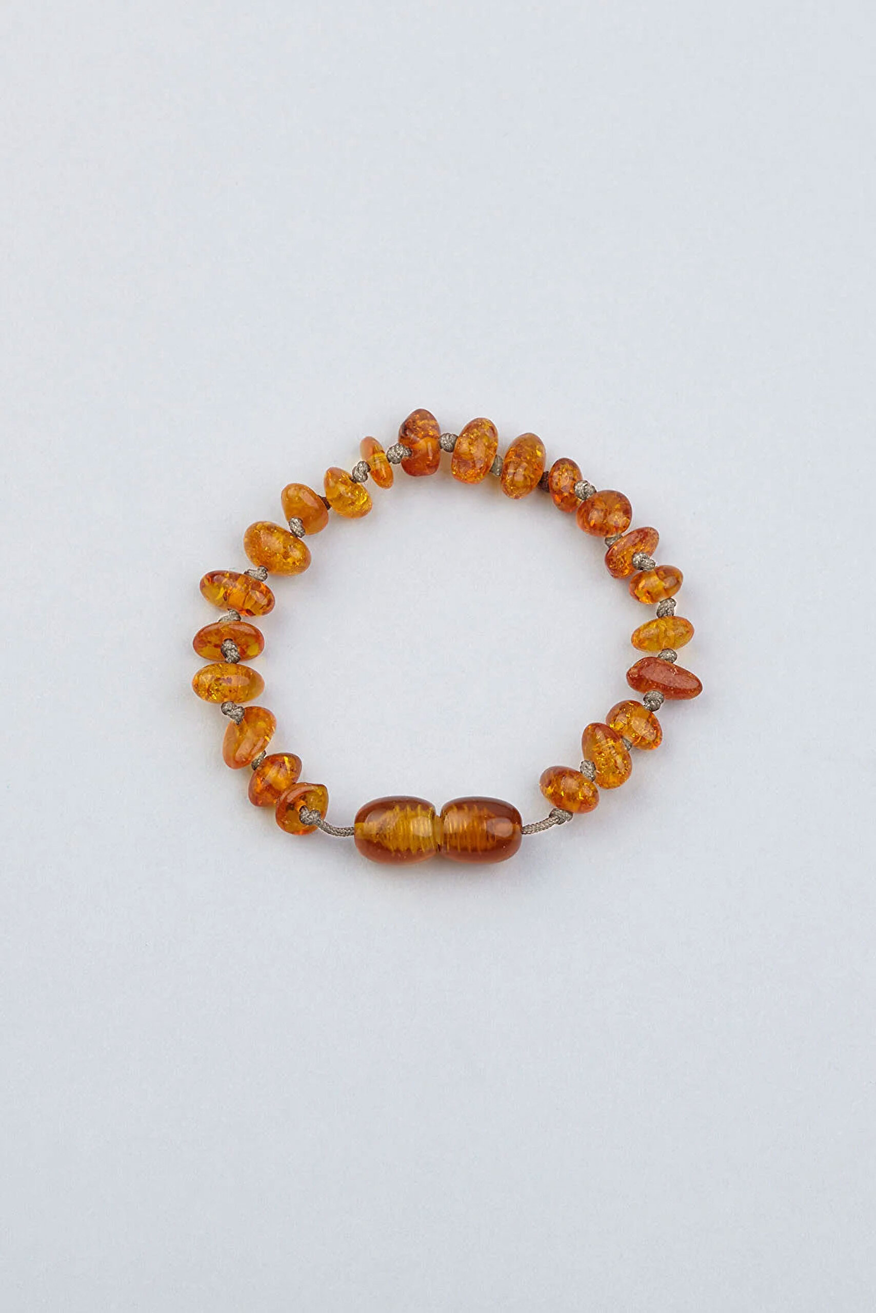 ⁠ Koruyucu Doğal Kehribar Taşlı 16 Cm İpli Çocuk Bilekliği_4}