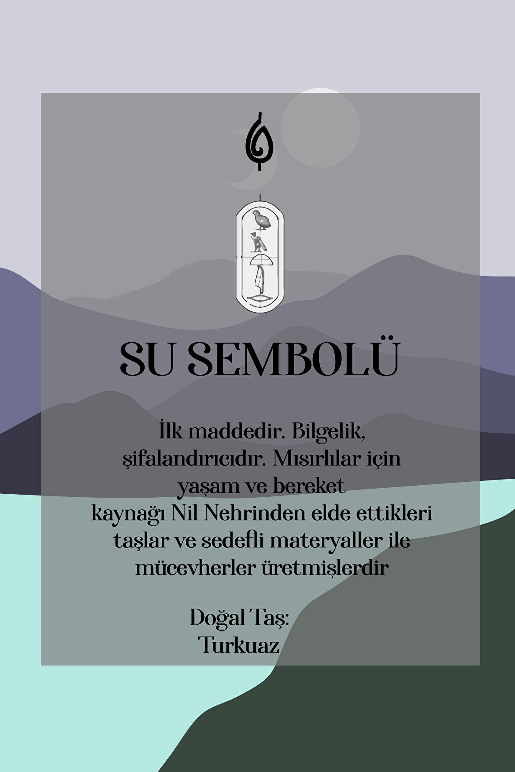 ⁠ Su Elementi Yazılı 68 Cm Gümüş Turkuaz Taşlı Erkek Gümüş Kolye_2}