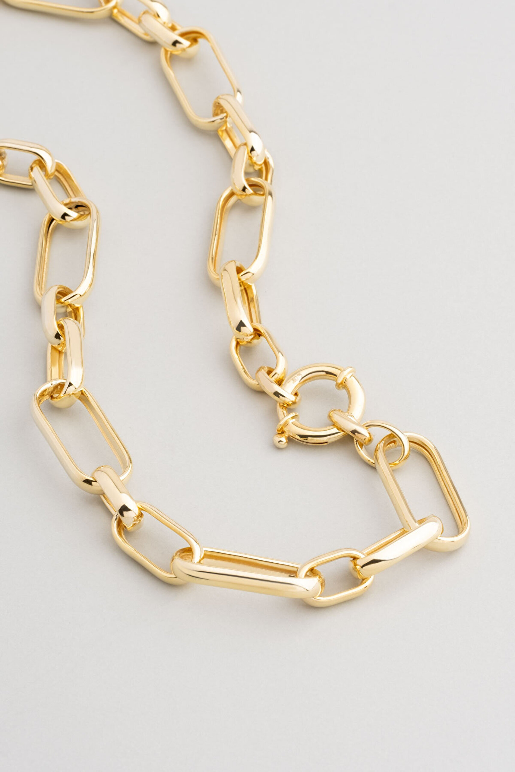 Ataç Model 18 Ayar Sarı Altın Kaplama 45 Cm Gümüş Zincir Kolye - 4