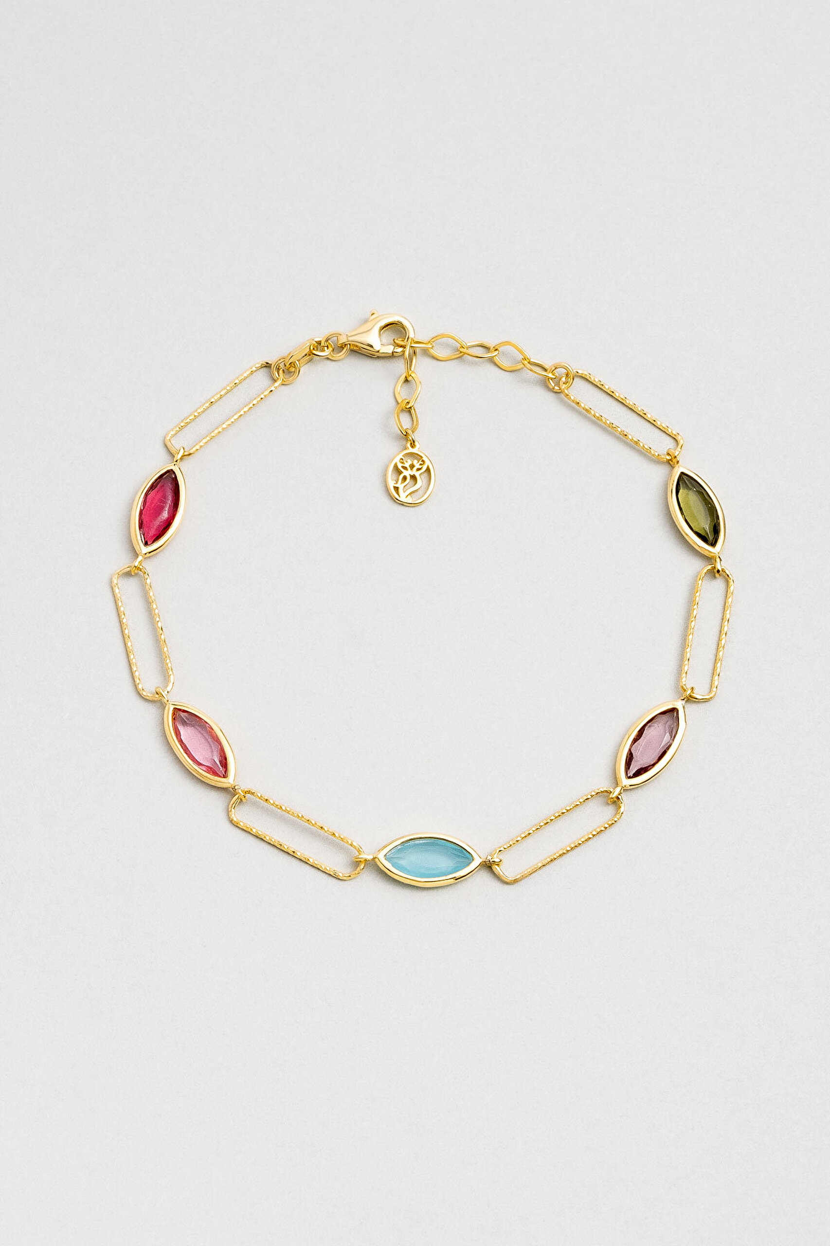 Büyüleyici Markiz 18 Ayar Sarı Altın Kaplama 20 Cm Gümüş Bileklik - 0