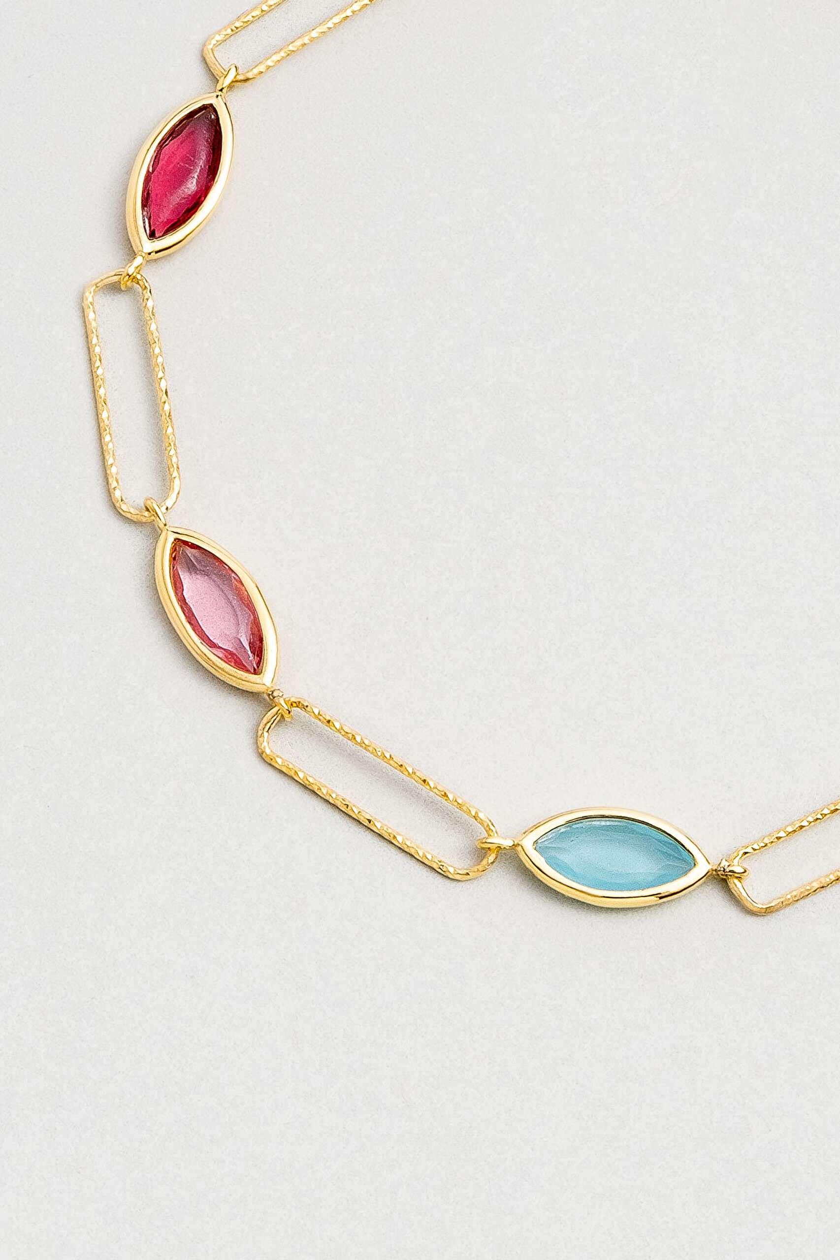 Büyüleyici Markiz 18 Ayar Sarı Altın Kaplama 20 Cm Gümüş Bileklik - 2