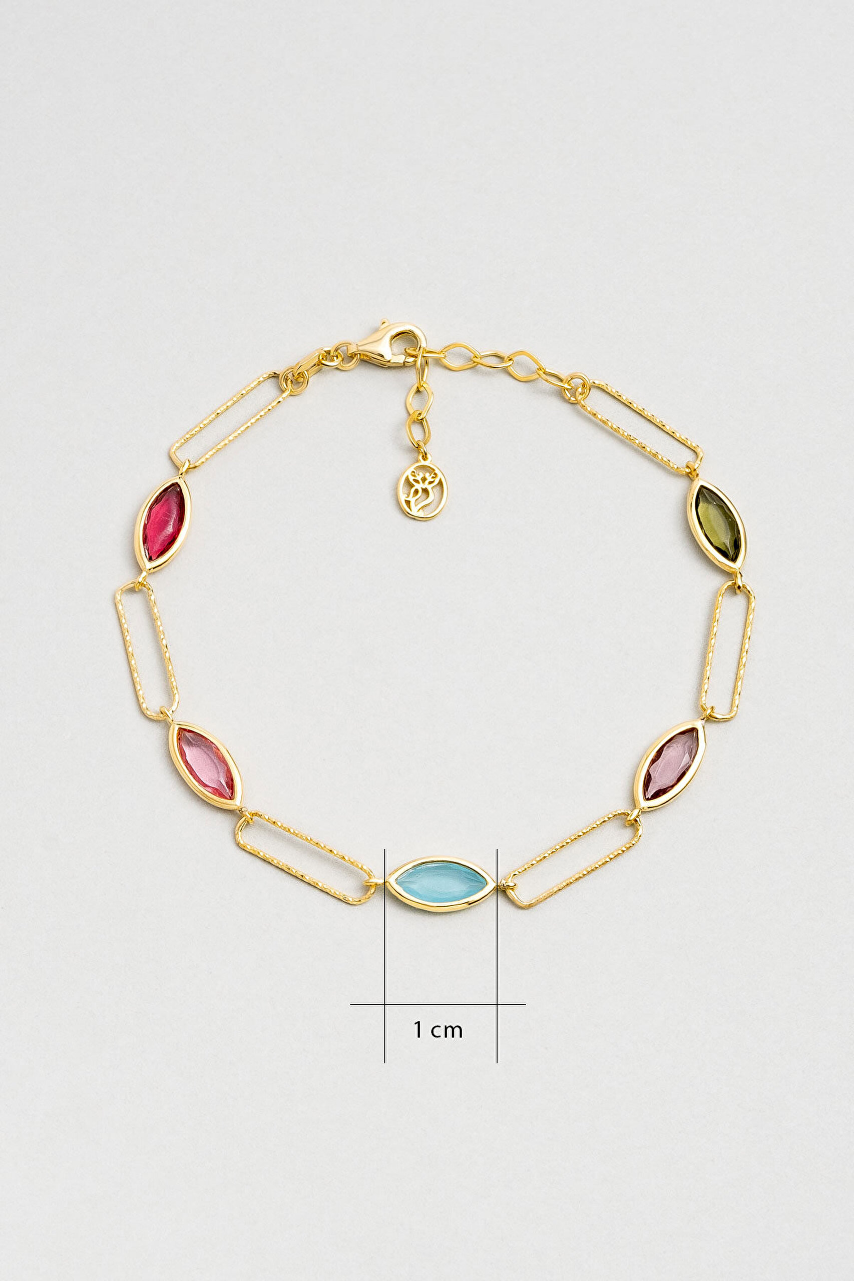 Büyüleyici Markiz 18 Ayar Sarı Altın Kaplama 20 Cm Gümüş Bileklik - 1