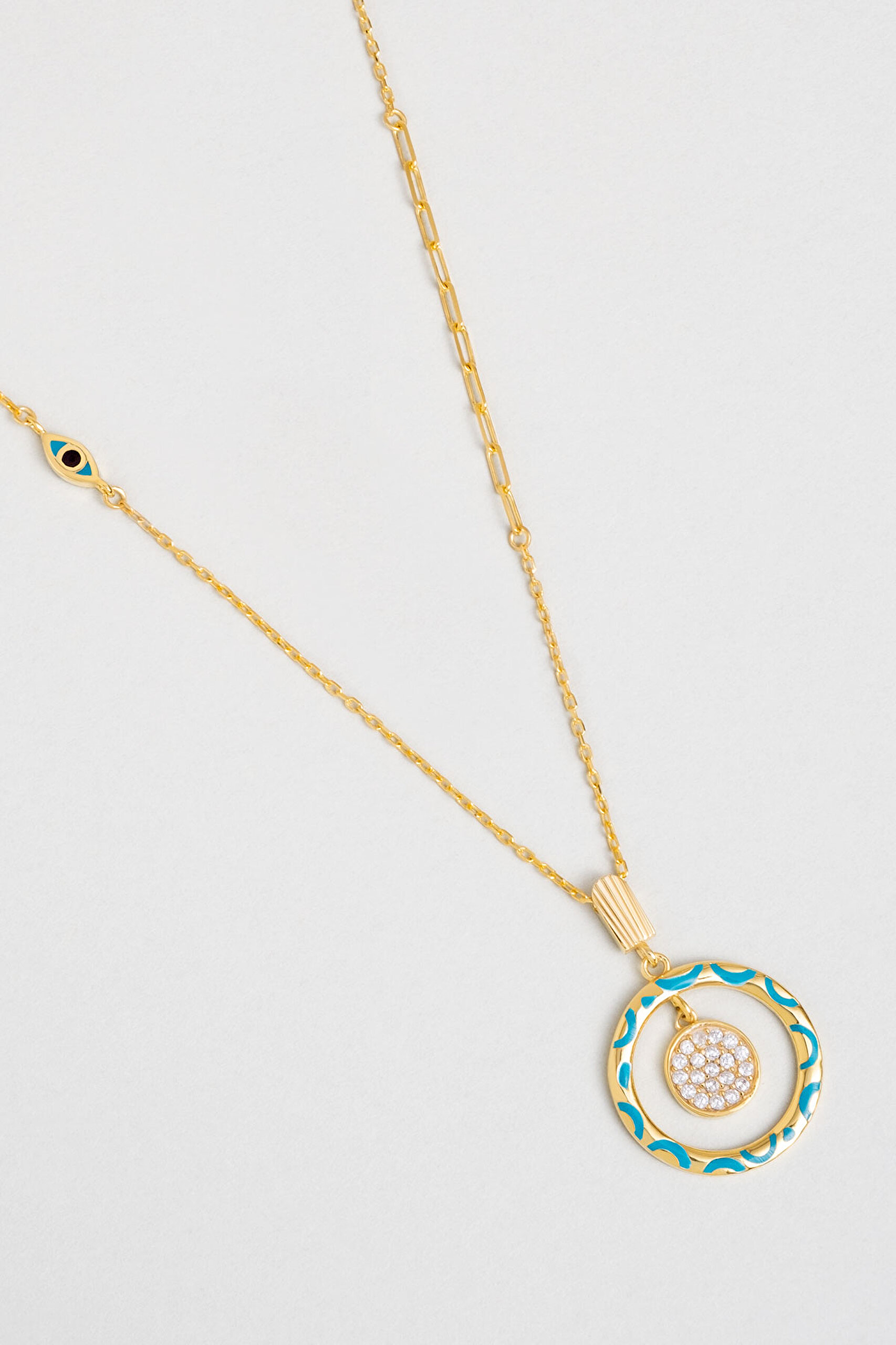 ⁠ Hipnoz 18 Ayar Sarı Altın Kaplama 47 Cm Gümüş Halka Kolye_1}