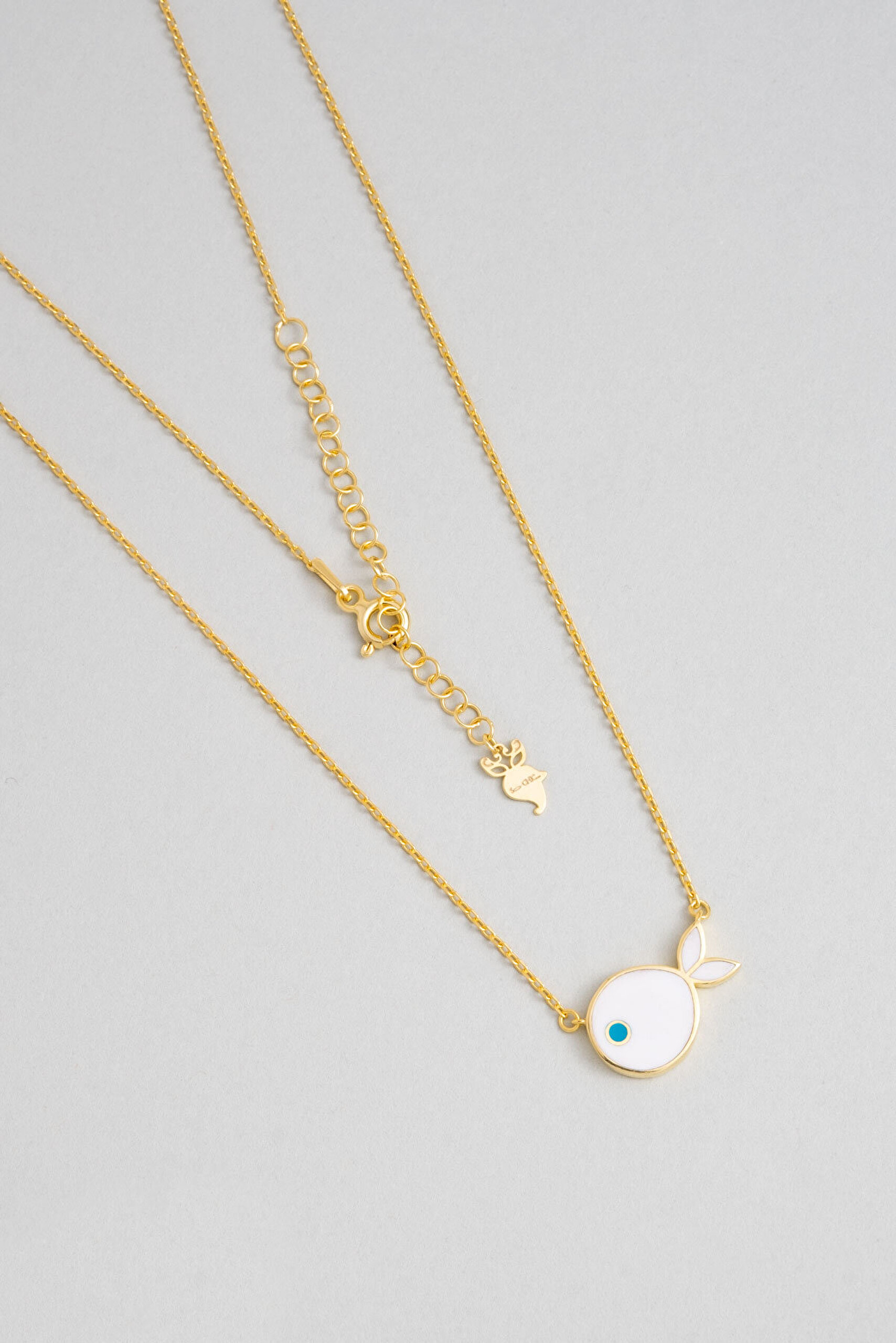 Minik Balık 18 Ayar Sarı Altın Kaplama Gümüş Kolye - 0