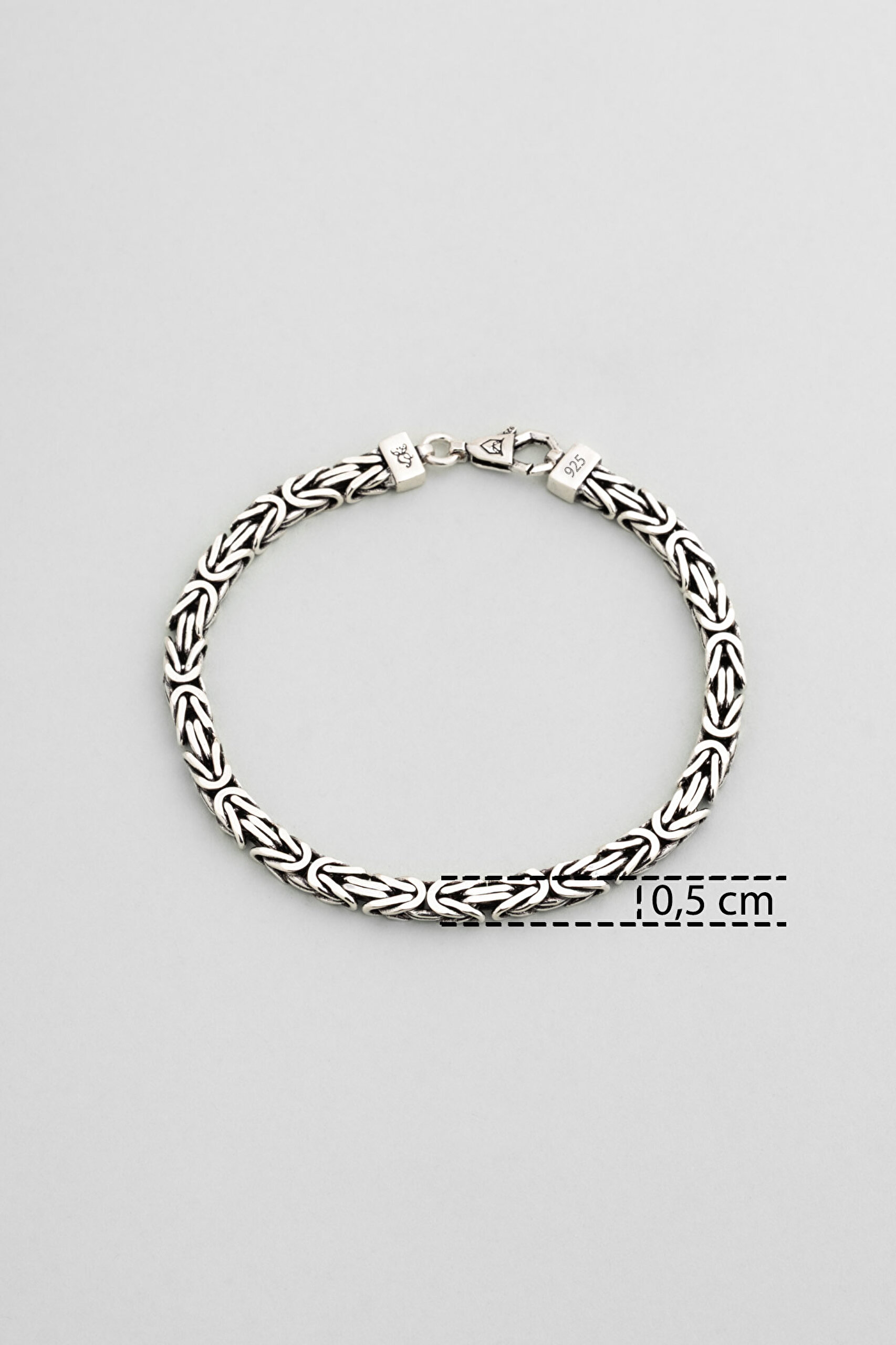 ⁠ Gladius Gücü Oksit Kaplama Gümüş Erkek Kral Zincir Bileklik_2}