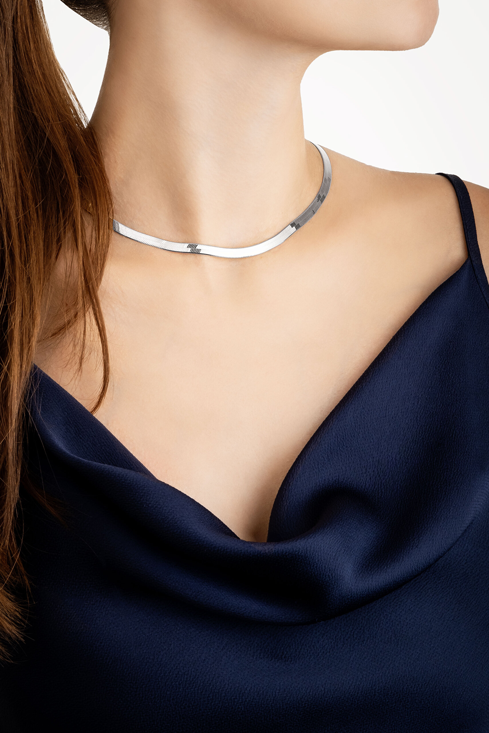 ⁠ Zincir Rüyası 18 Ayar Beyaz Altın Kaplama Gümüş Kolye_3}