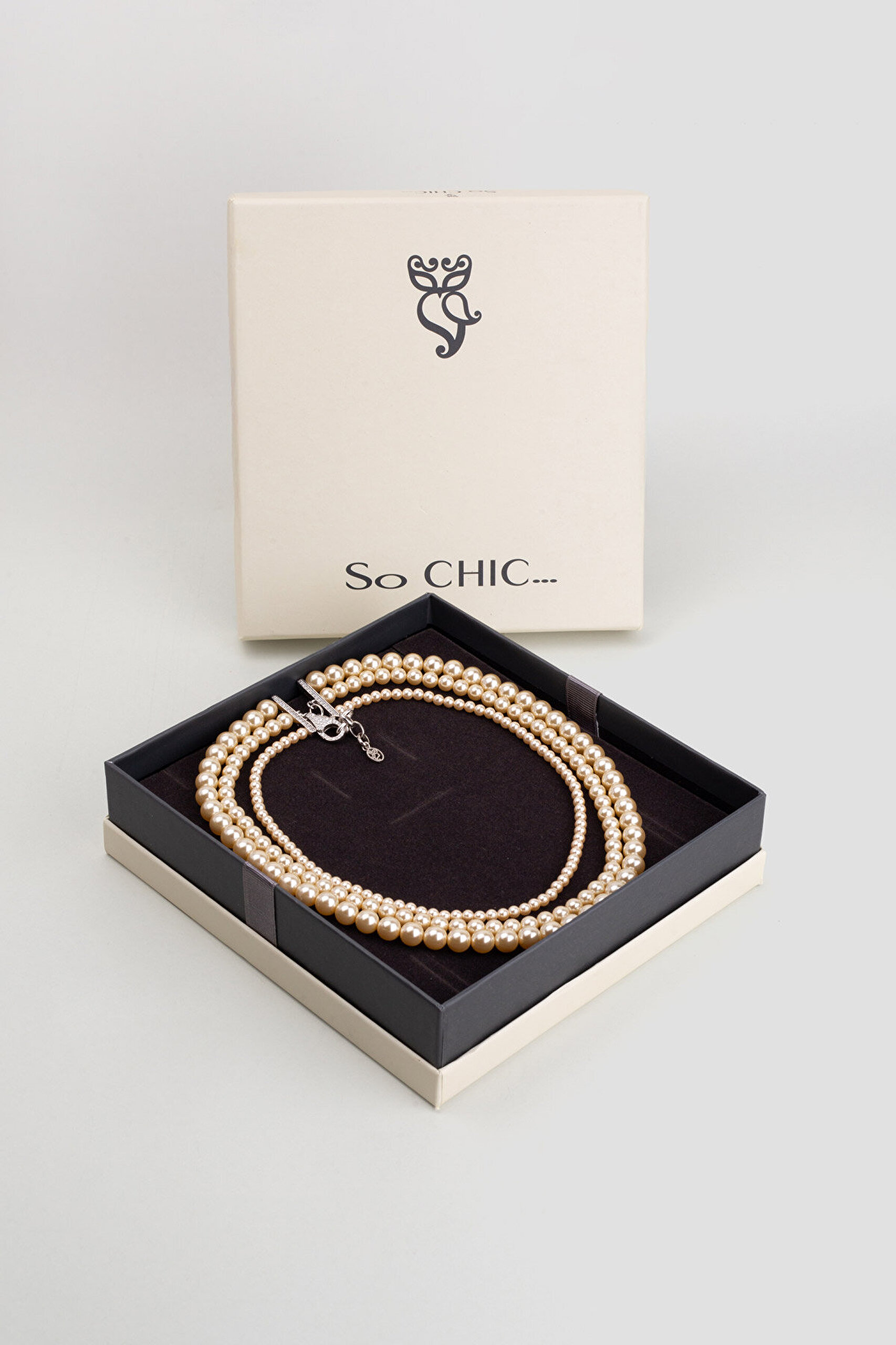 Charlotte 18 Ayar Beyaz Altın Kaplama 47 Cm Gümüş İnci Kolye - 5