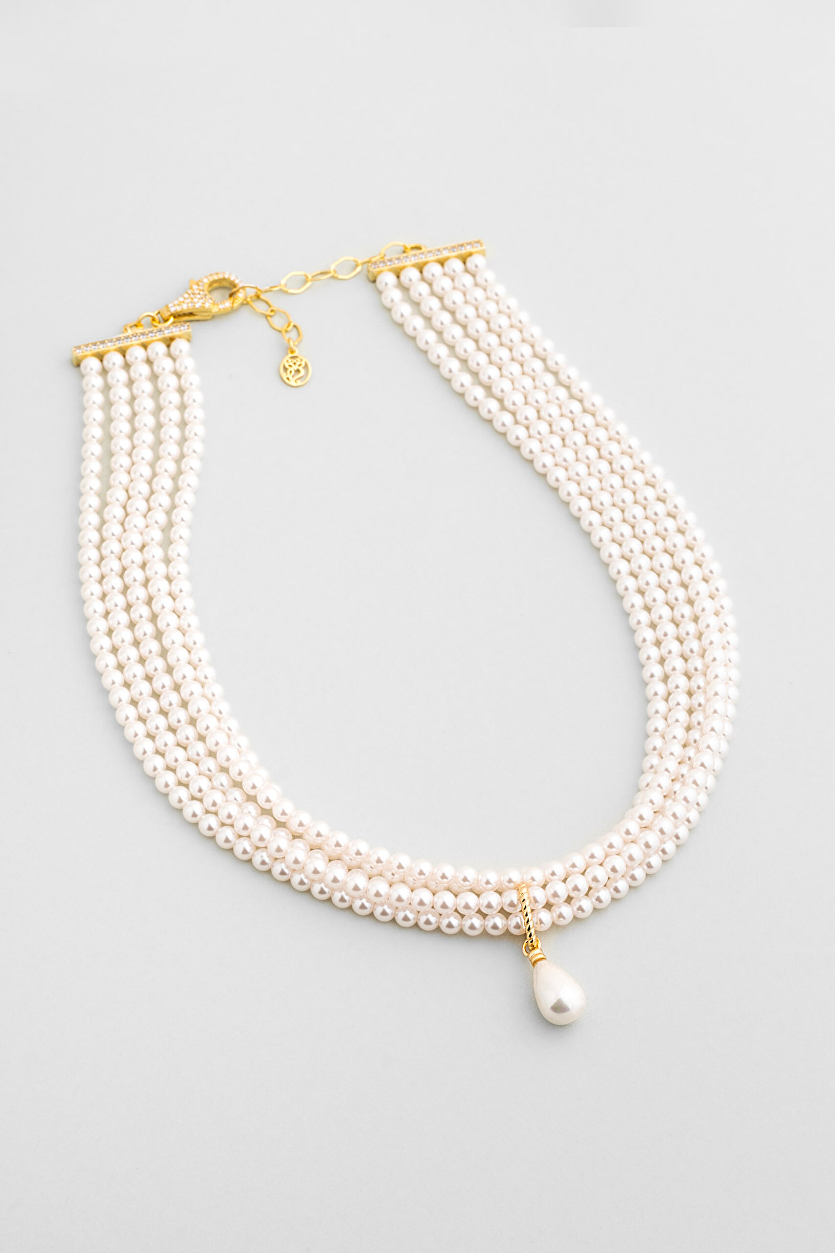 ⁠ Margaret 18 Ayar Sarı Altın Kaplama 42 Cm Gümüş İnci Gerdanlık_3}