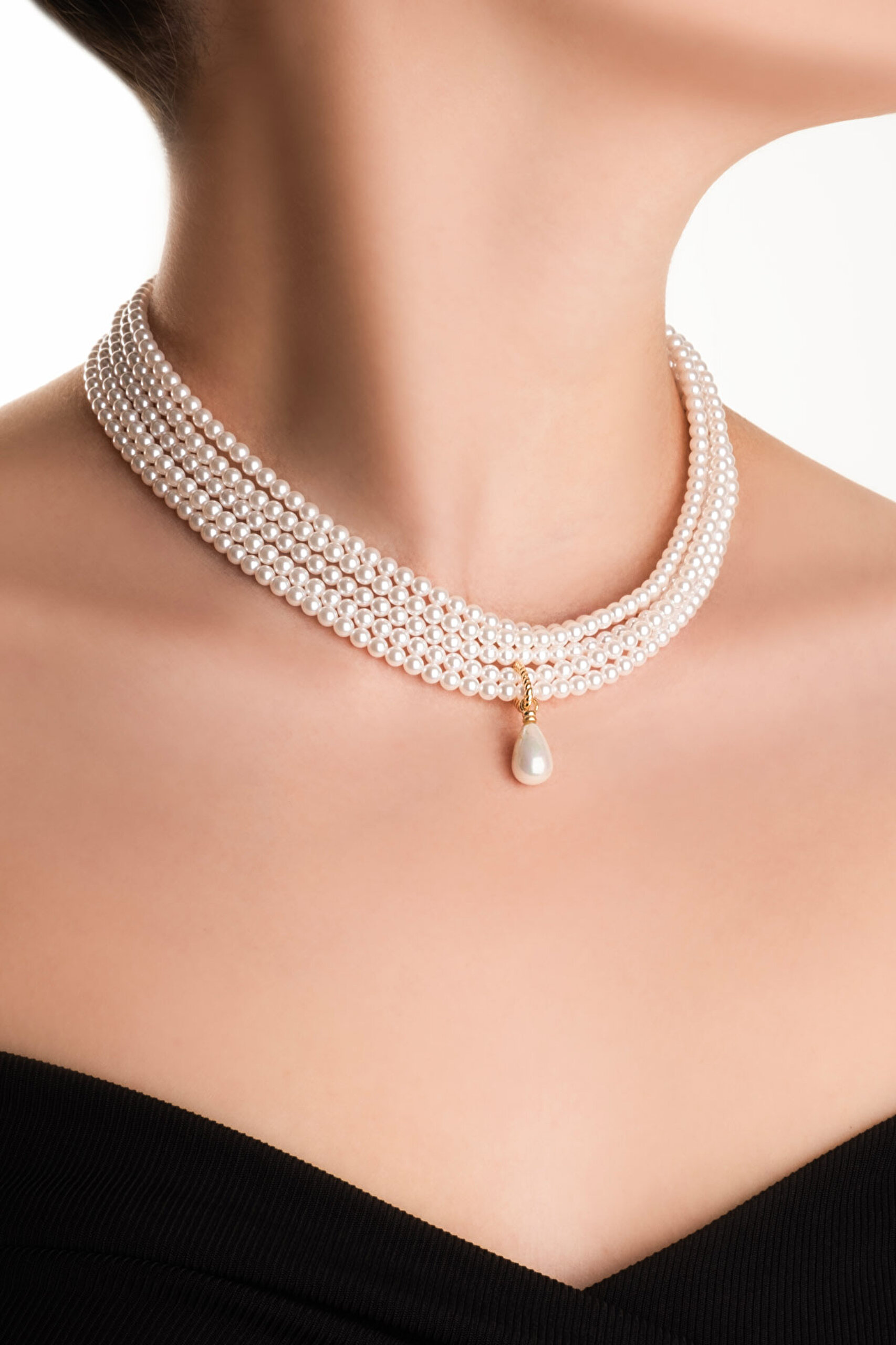 ⁠ Margaret 18 Ayar Sarı Altın Kaplama 42 Cm Gümüş İnci Gerdanlık_2}