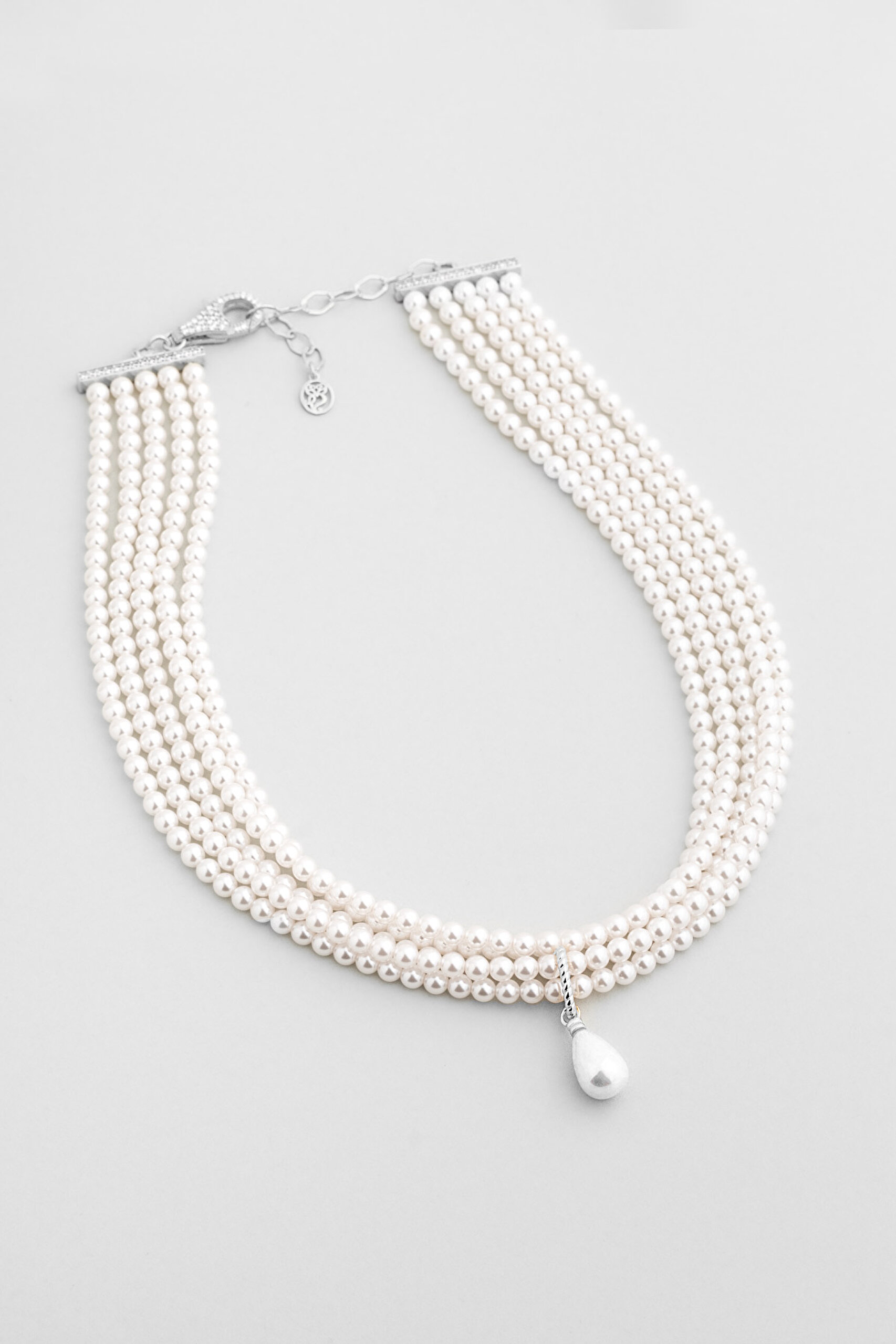 ⁠ Margaret 18 Ayar Beyaz Altın Kaplama 42 Cm Gümüş İnci Gerdanlık_3}