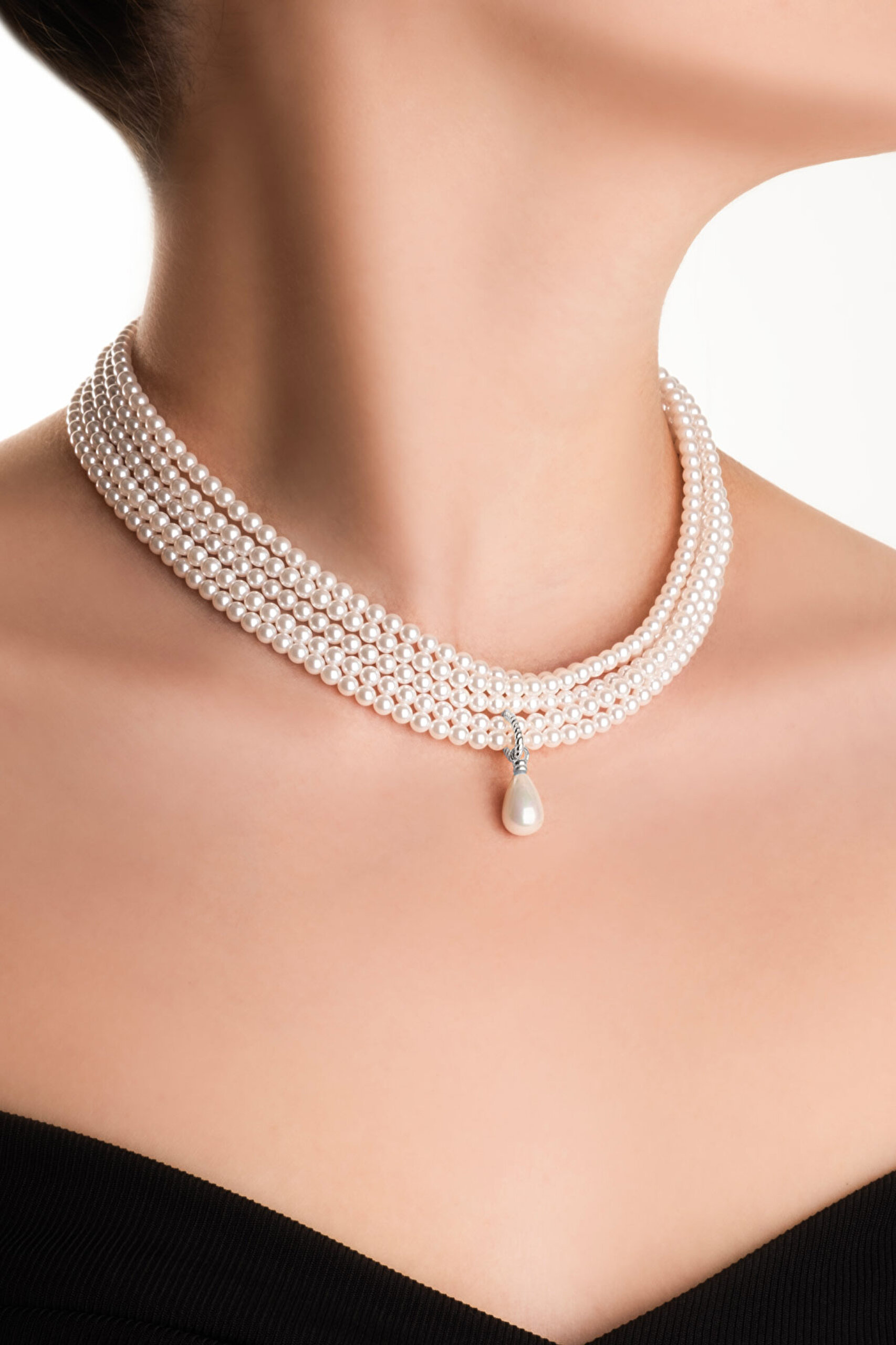 ⁠ Margaret 18 Ayar Beyaz Altın Kaplama 42 Cm Gümüş İnci Gerdanlık_2}