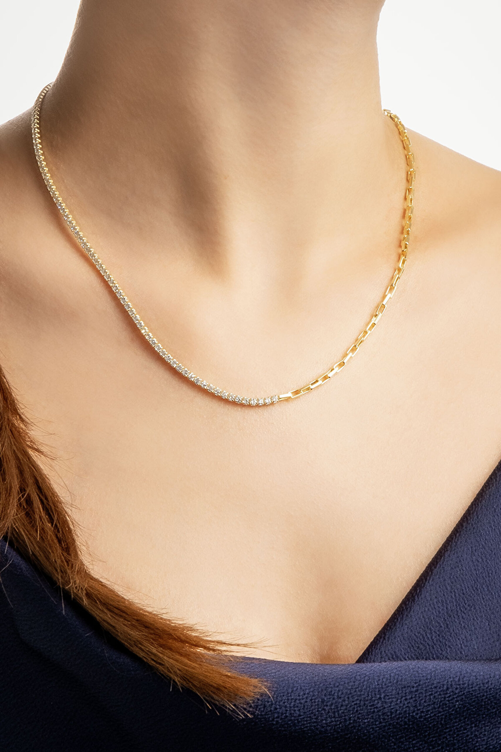 ⁠ Zarafet 18 Ayar Sarı Altın Kaplama 45 Cm Gümüş Su Yolu Kolye_3}