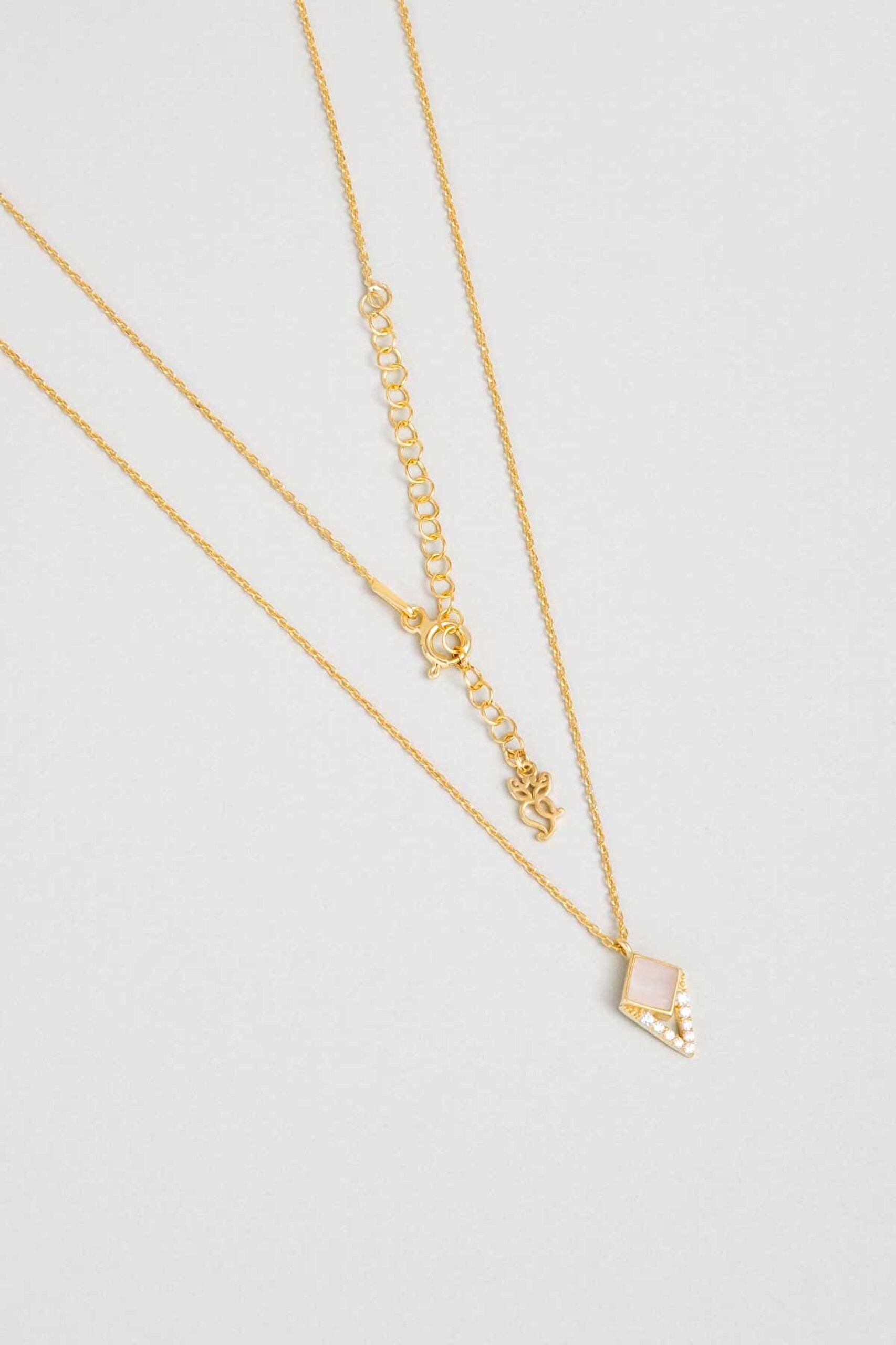 İkonik Tasarım 18 Ayar Sarı Altın Kaplama 45 Cm Gümüş Kolye - 0