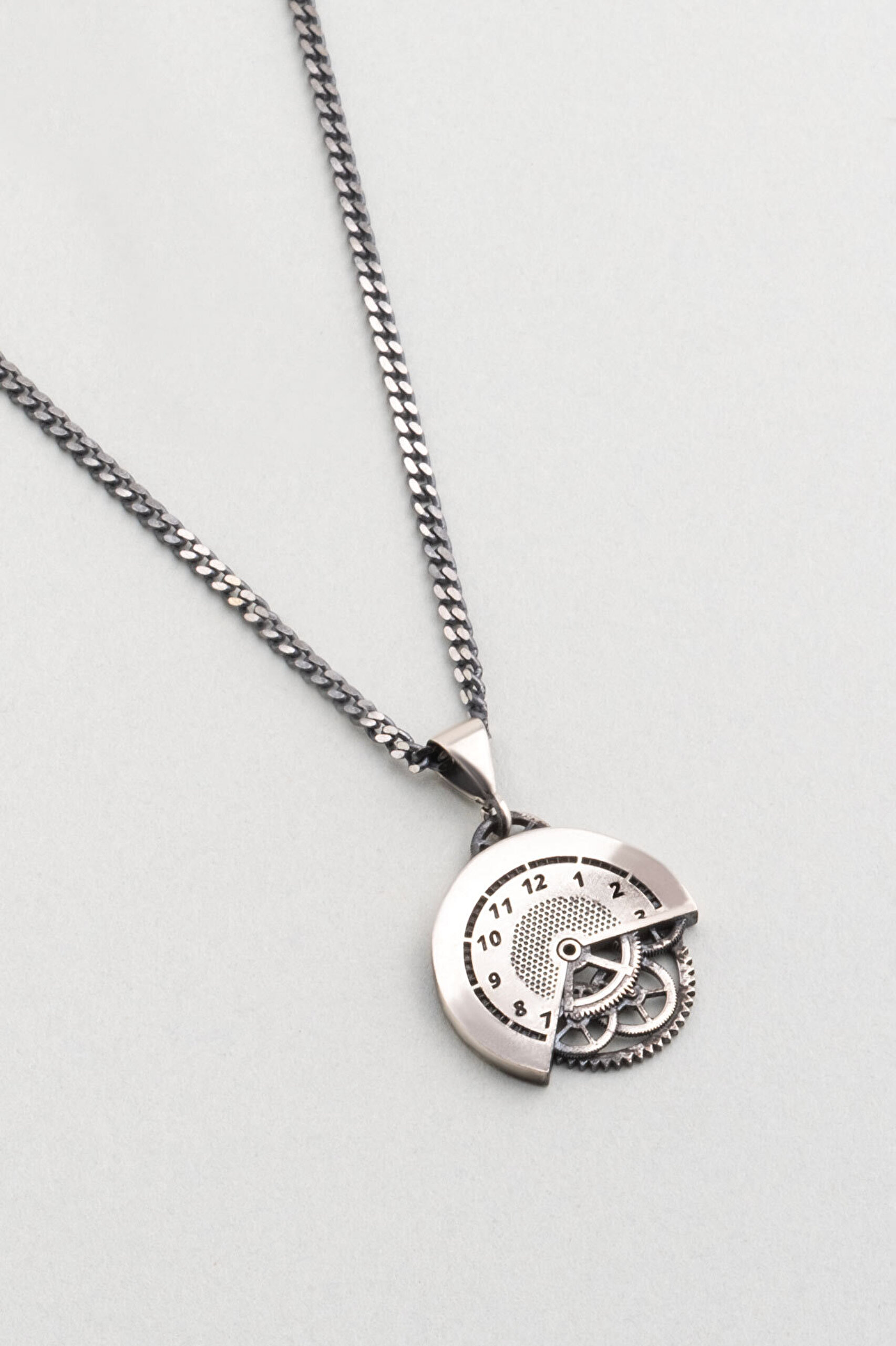 Düşler Saati 63 Cm Gümüş Erkek Kolye - 1