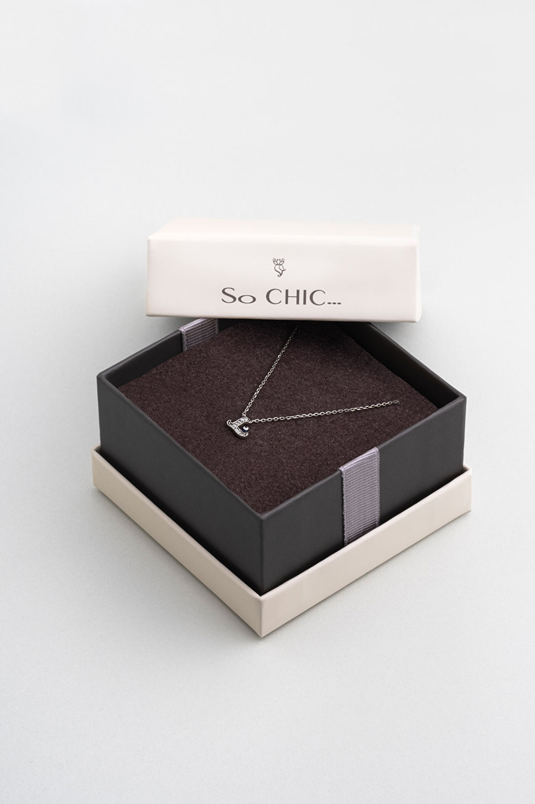 ⁠ L Harfi 18 Ayar Beyaz Altın Kaplama 45 Cm Gümüş Nazar Kolye_5}