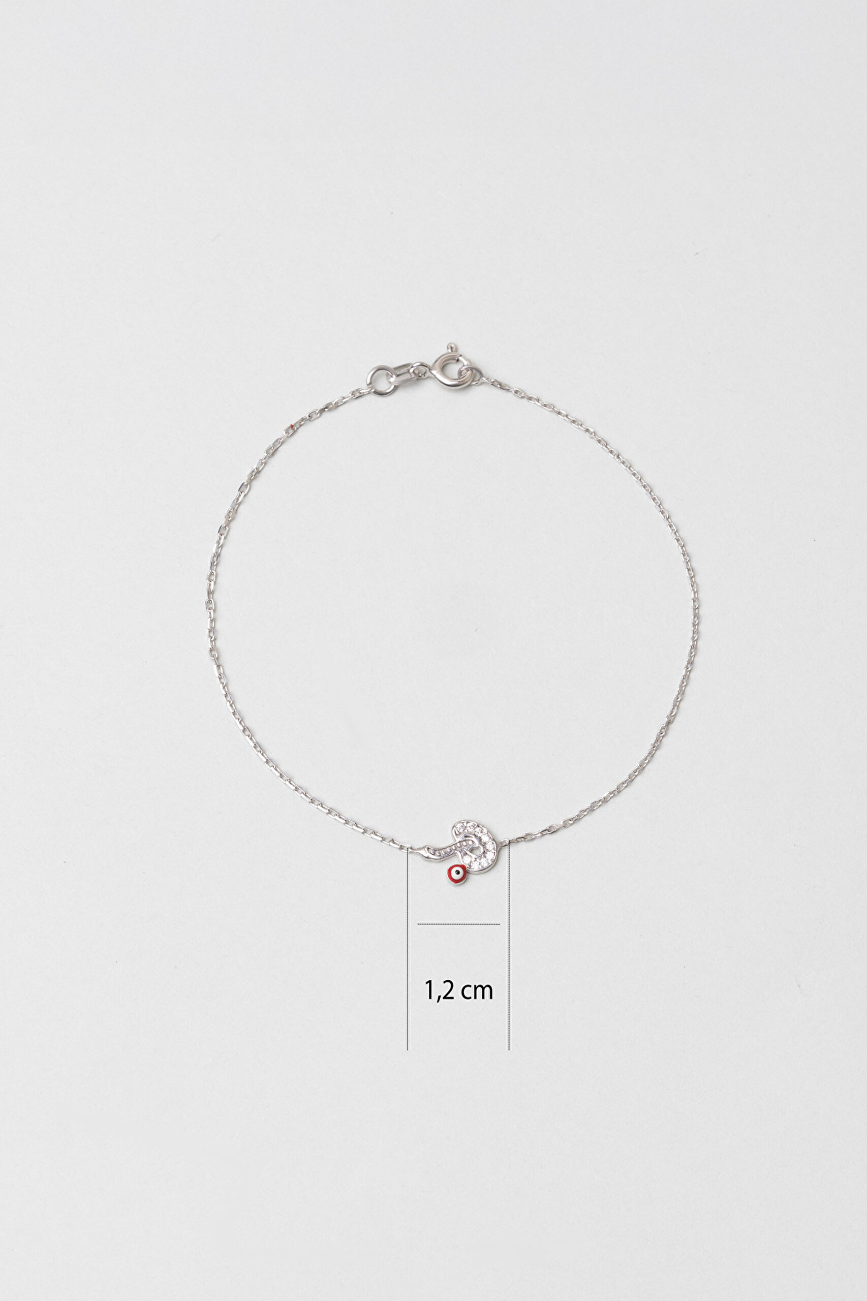 ⁠ P Harfi 18 Ayar Beyaz Altın Kaplama 19 Cm Gümüş Bileklik_1}
