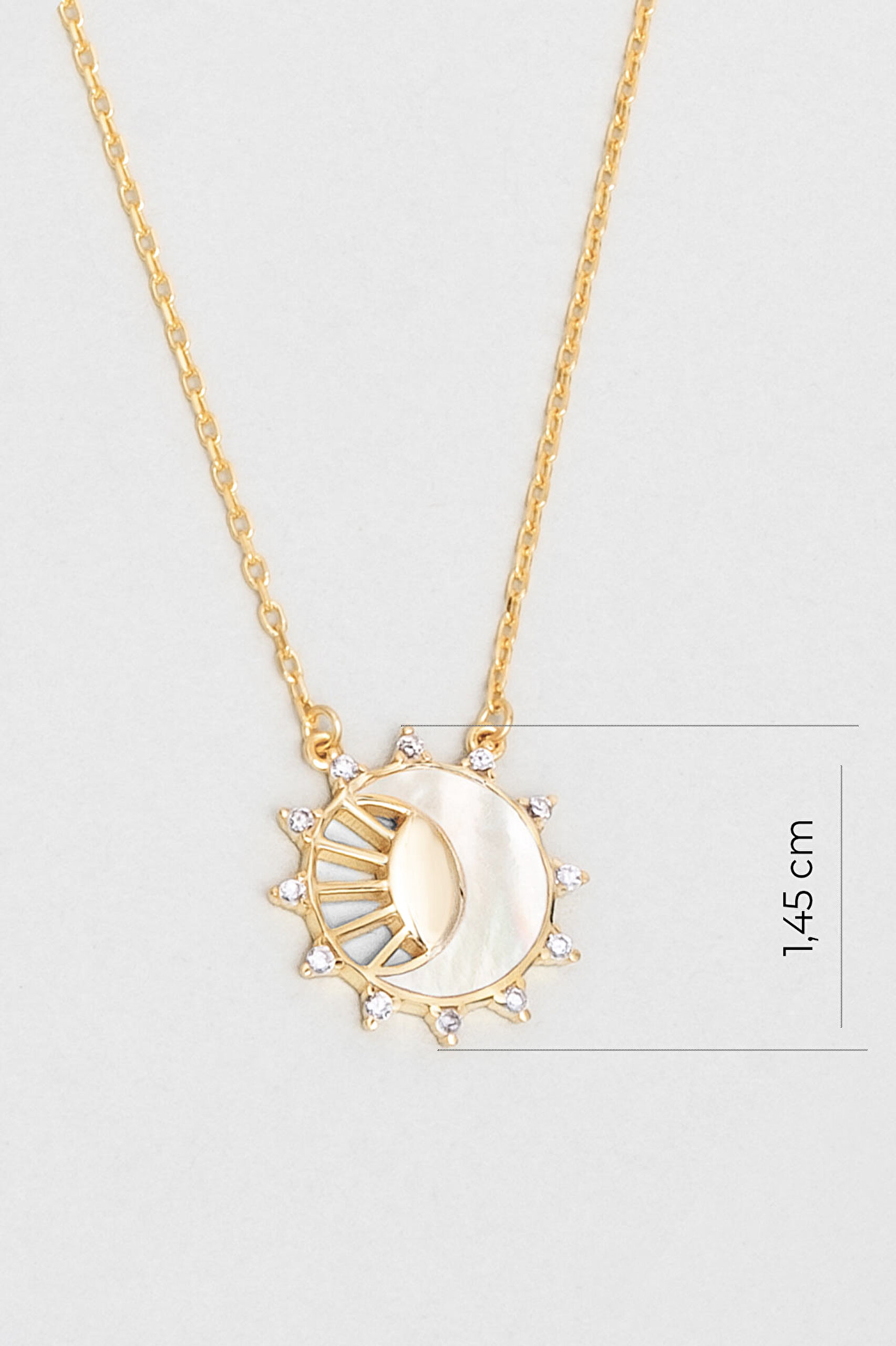 ⁠ Gün Batımı 18 Ayar Sarı Altın Kaplama 45 Cm Gümüş Minimal Kolye_2}