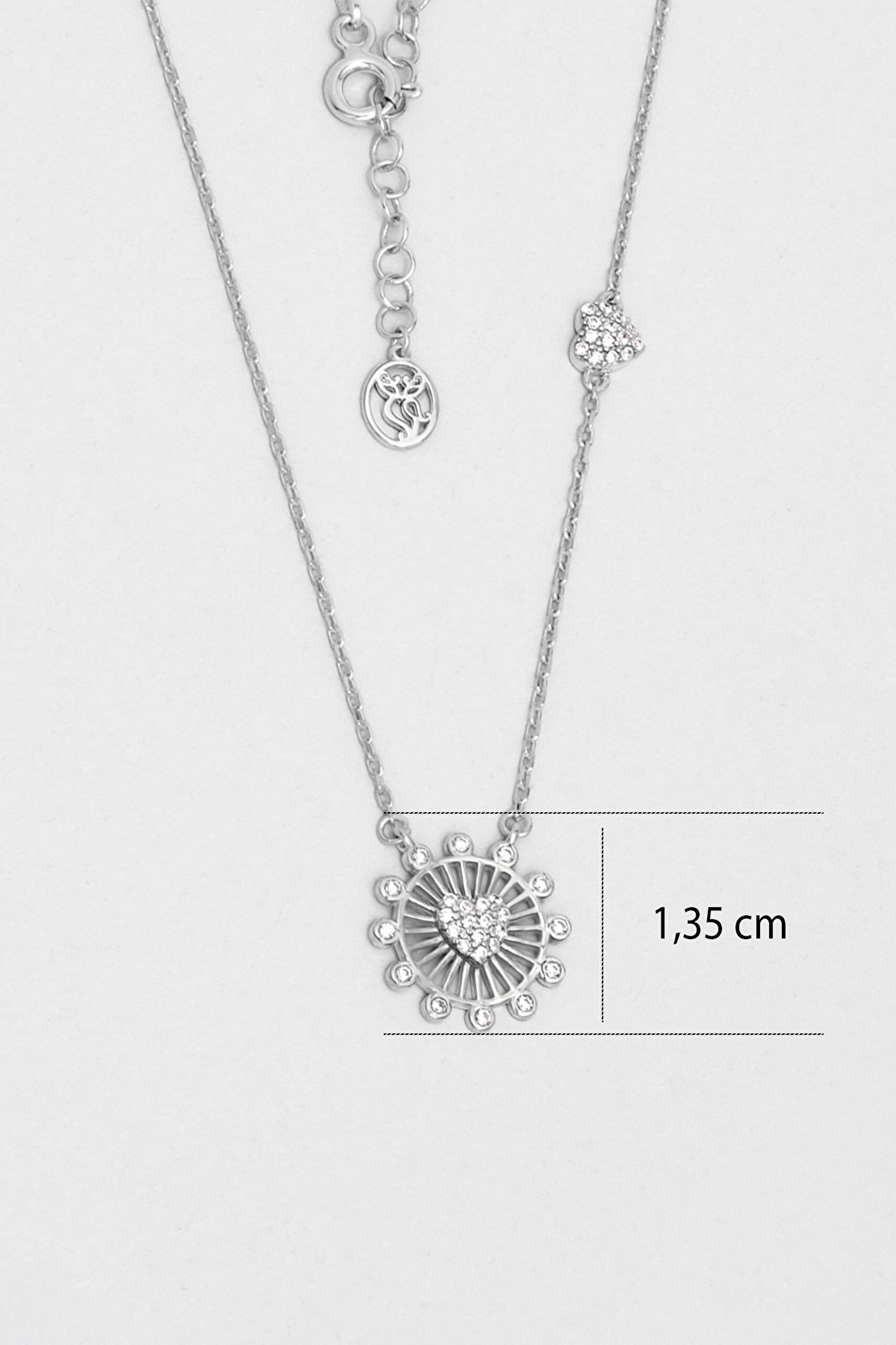 ⁠ Aşkın Büyüsü 18 Ayar Beyaz Altın Kaplama 46 Cm Gümüş Kolye_2}