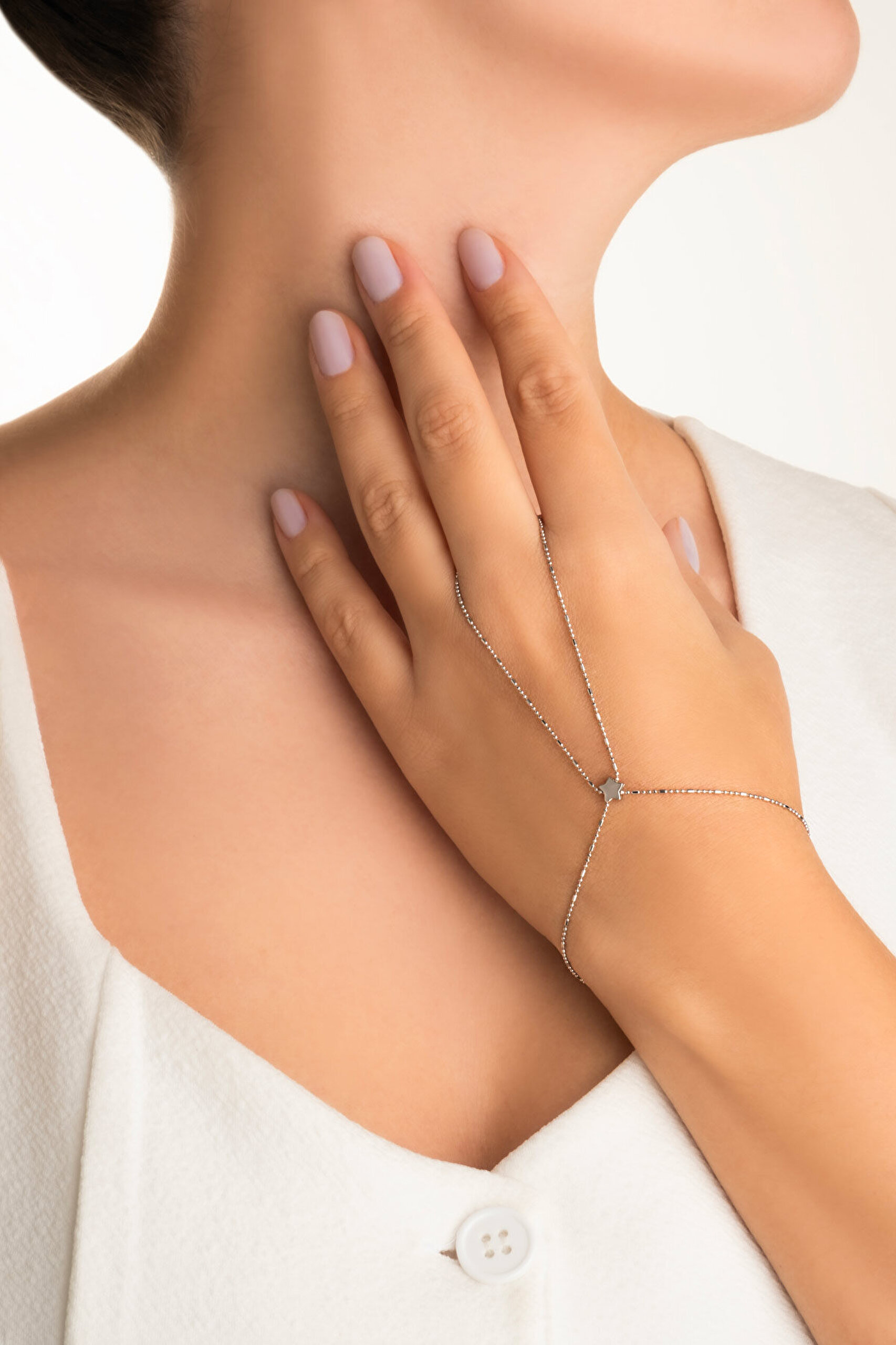 Şans Yıldızı 18 Ayar Beyaz Altın Kaplama 19 Cm Gümüş Şahmeran - 3