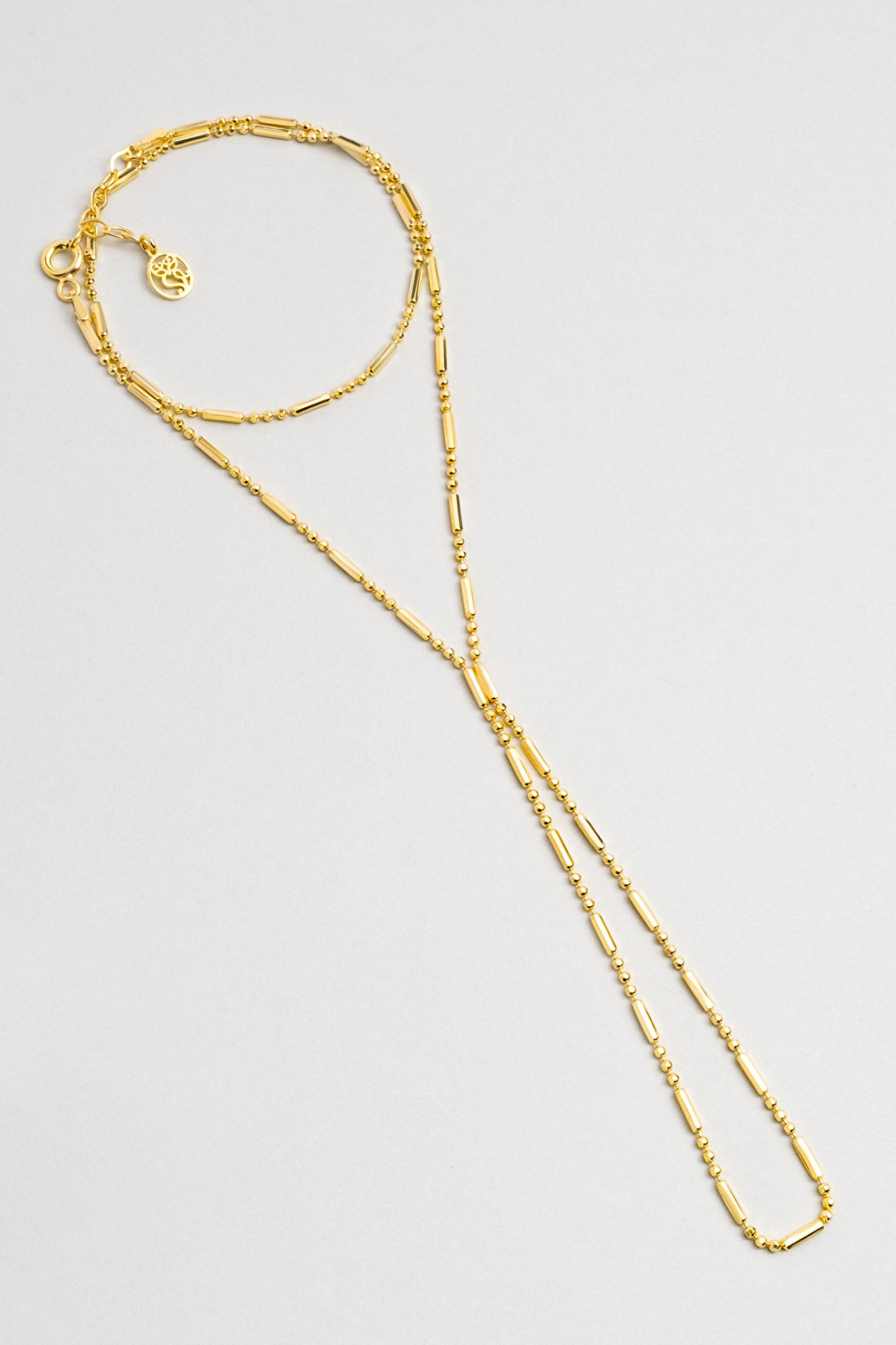 ⁠ Minimal Stil 18 Ayar Sarı Altın Kaplama 38 Cm Gümüş Şahmeran_0}
