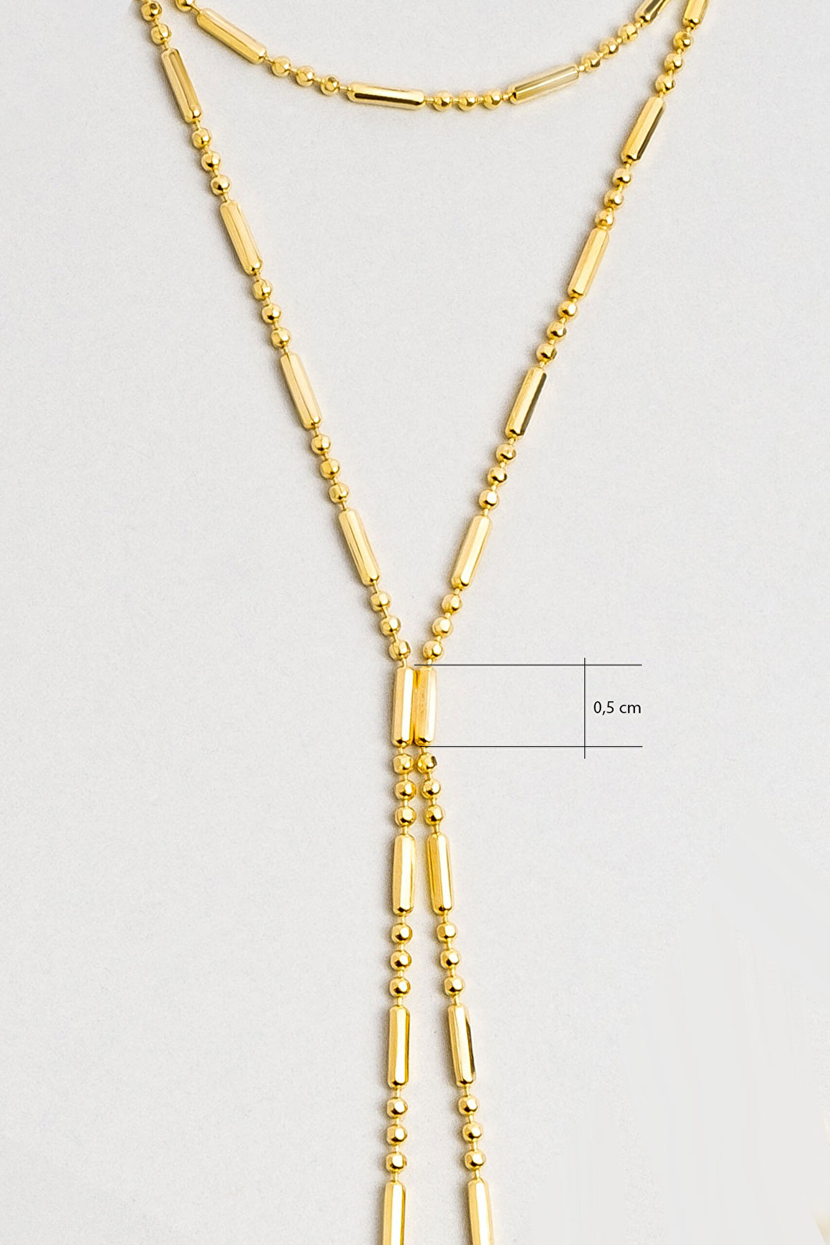 ⁠ Minimal Stil 18 Ayar Sarı Altın Kaplama 38 Cm Gümüş Şahmeran_1}