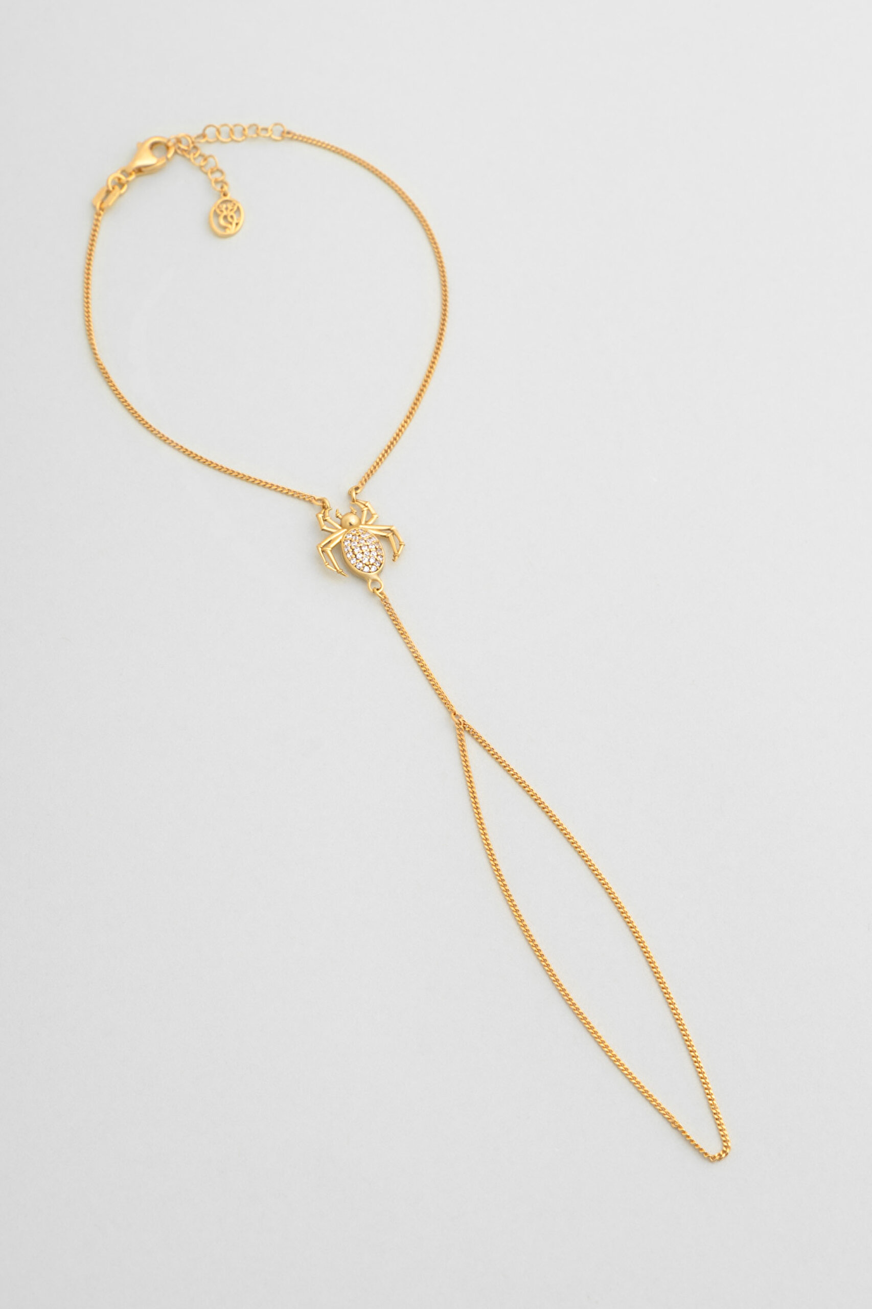 ⁠ Arakne Örümceği 18 Ayar Sarı Altın Kaplama 22 Cm Gümüş Şahmeran_0}