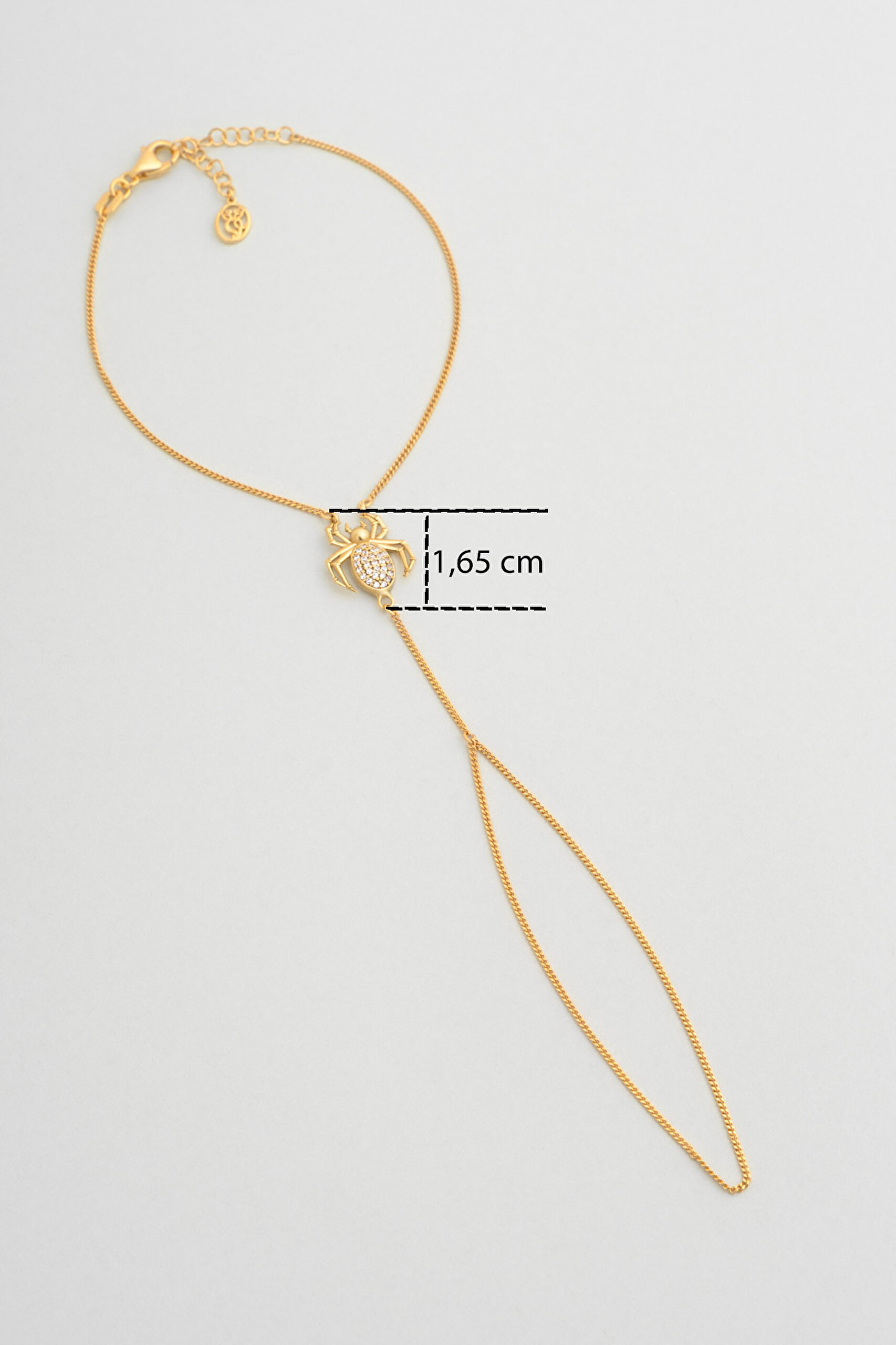 ⁠ Arakne Örümceği 18 Ayar Sarı Altın Kaplama 22 Cm Gümüş Şahmeran_2}